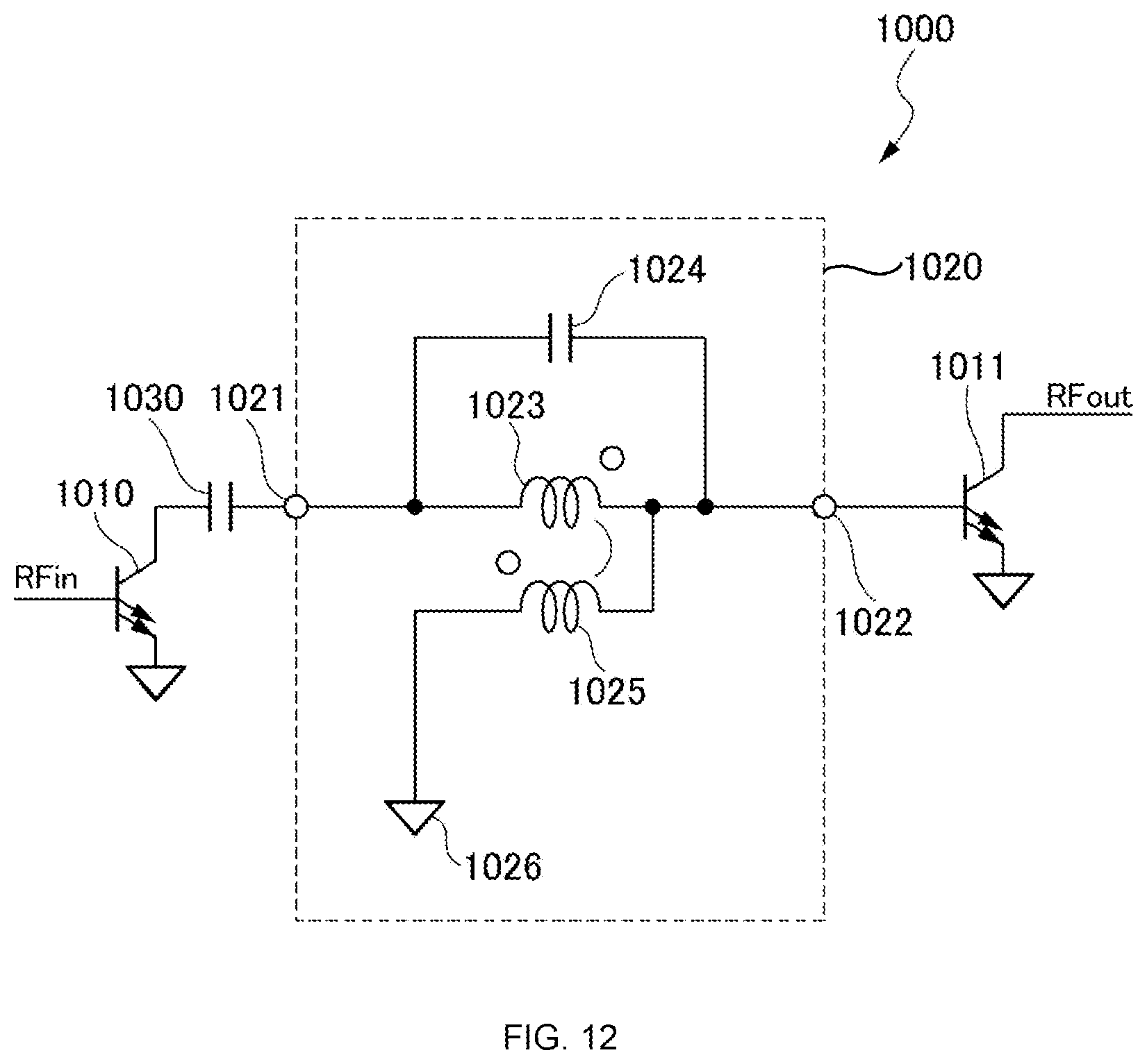 Patent US12562693 Figure 12 – Matching circuit and power amplifier circuit