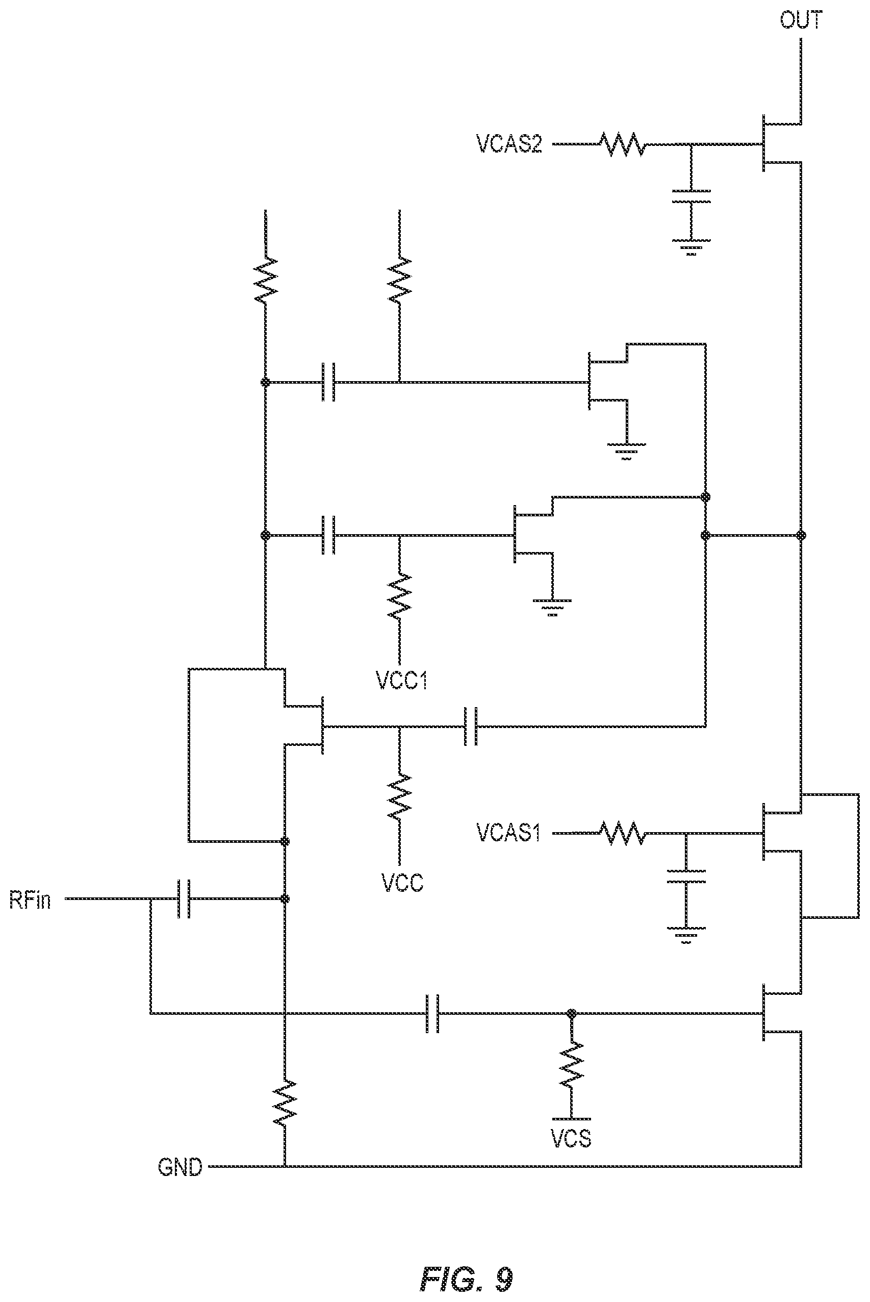Patent US12562696 Figure 6 – Low noise amplifier (LNA) with distortion and noise cancellation