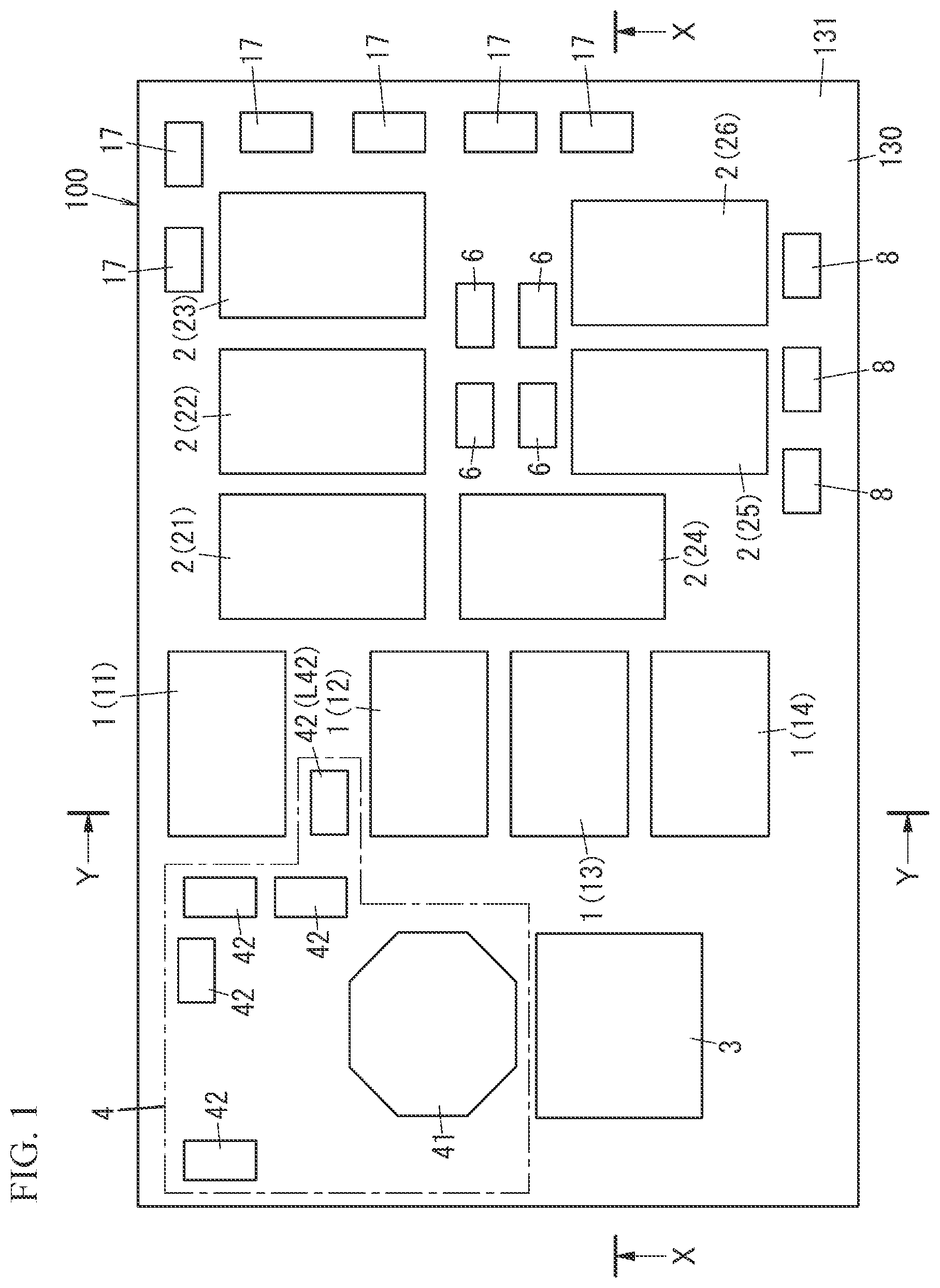 Patent US12562698 Figure 1 – Radio-frequency module and communication device
