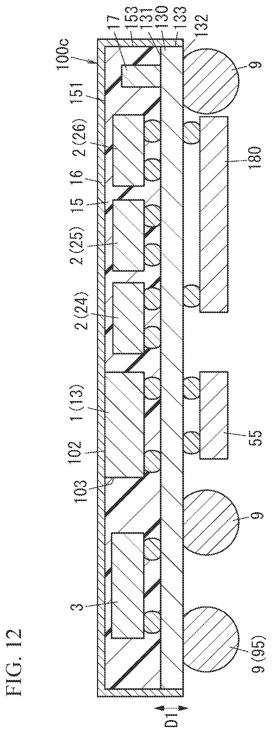 Patent US12562698 Figure 12 – Radio-frequency module and communication device