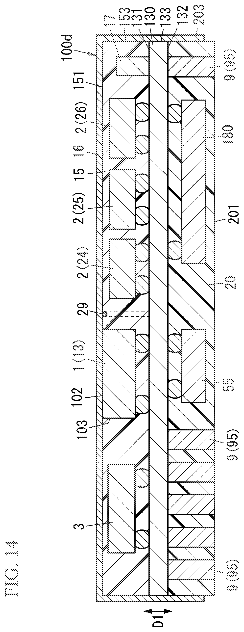 Patent US12562698 Figure 14 – Radio-frequency module and communication device