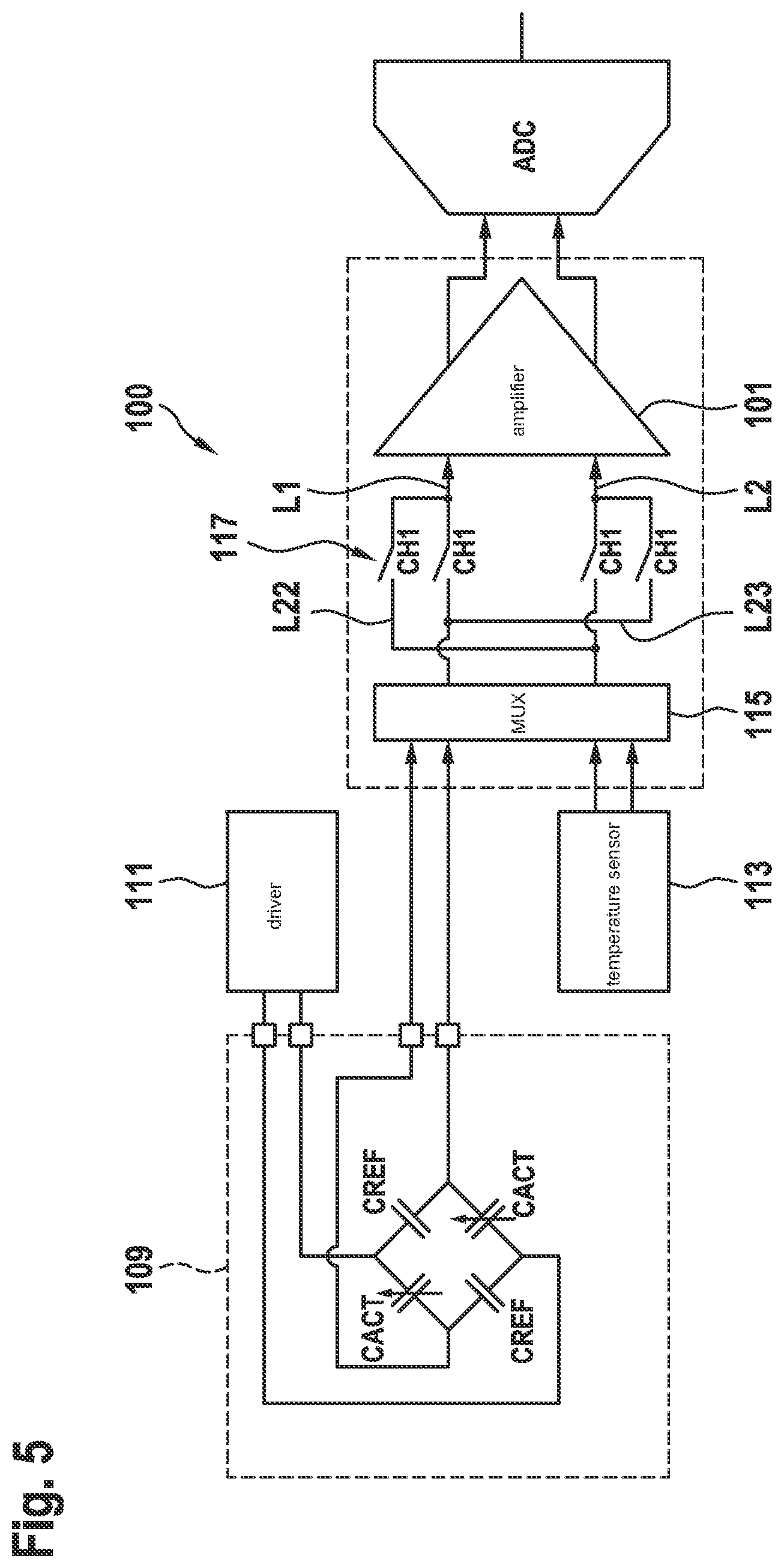 Patent US12562702 Figure 5 – Analog front-end architecture for capacitive pressure sensor