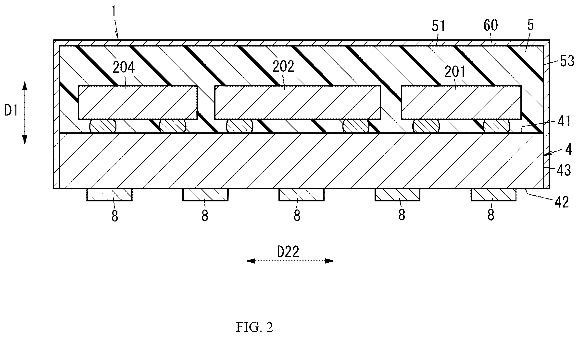 Patent US12562705 Figure 2 – Radio frequency module including control circuit positioned between switches and communication device