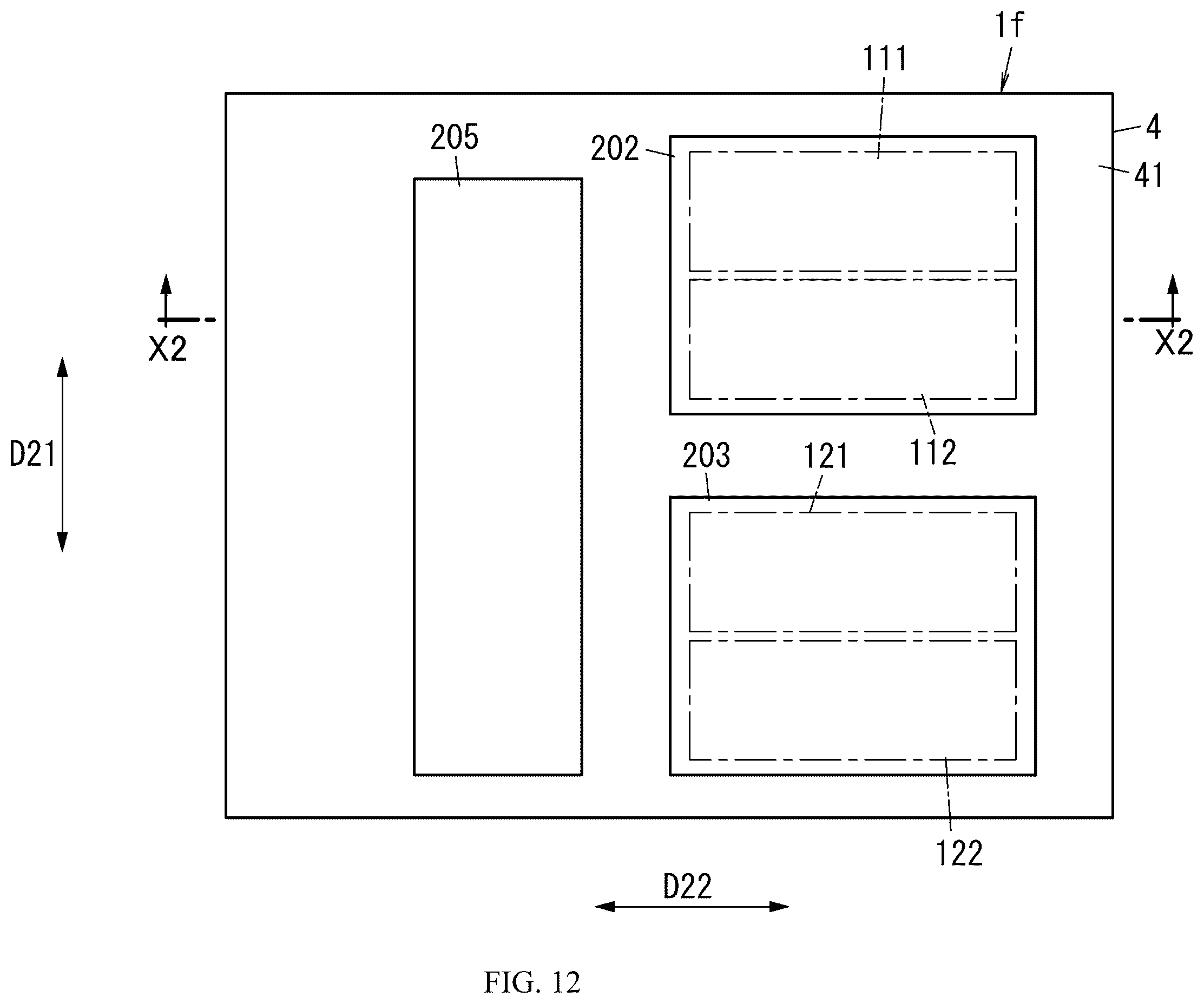 Patent US12562705 Figure 12 – Radio frequency module including control circuit positioned between switches and communication device