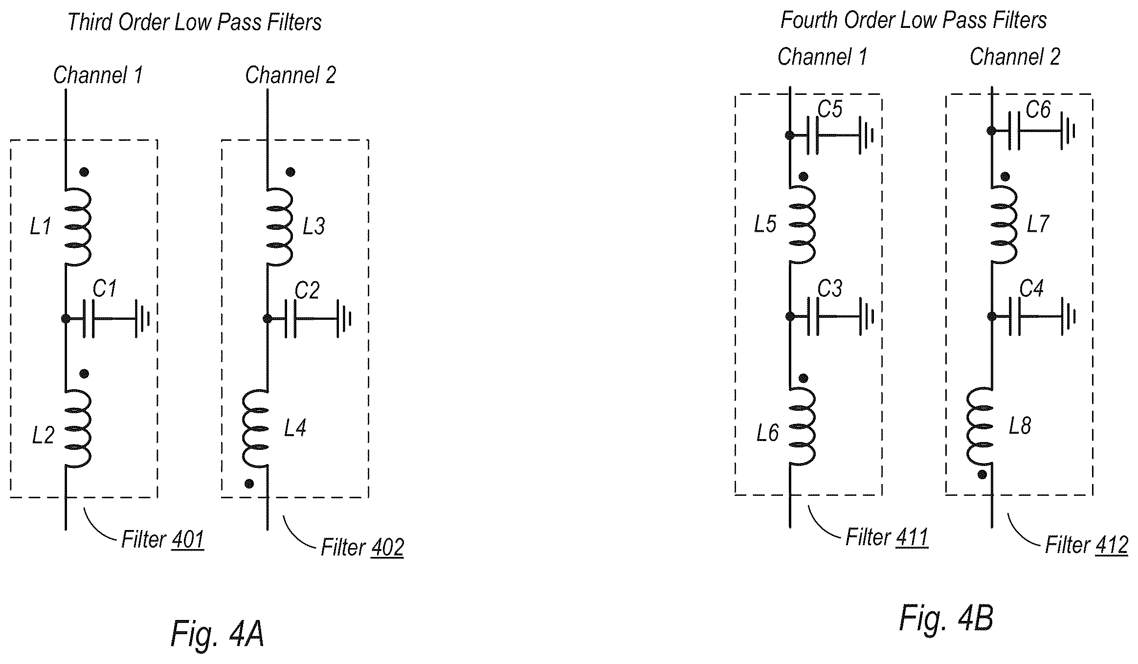 Patent US12562706 Figure 4 – Isolation between filters using inductive coupling cancellation