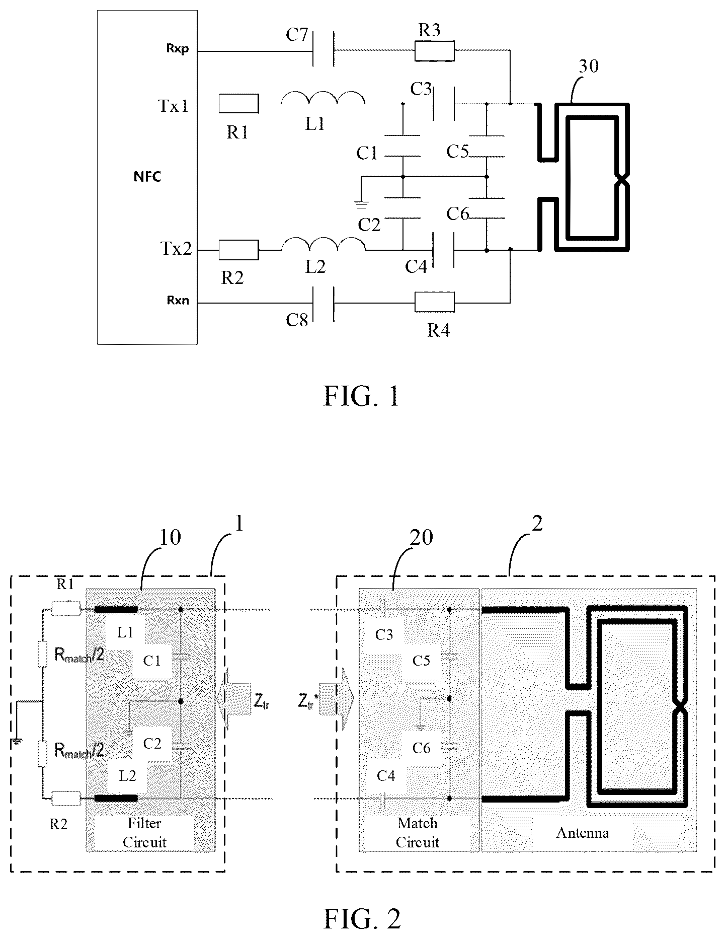 Patent US12562707 Figure 1 – Antenna impedance matching design circuit and near-field communication circuit system
