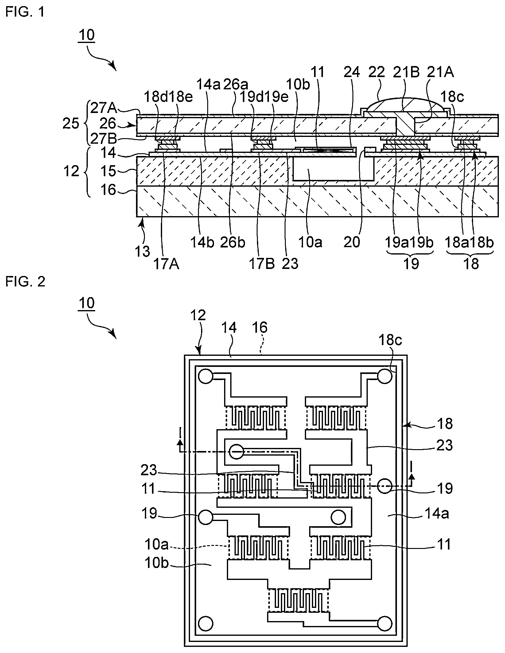 Patent US12562709 Figure 1 – Acoustic wave device