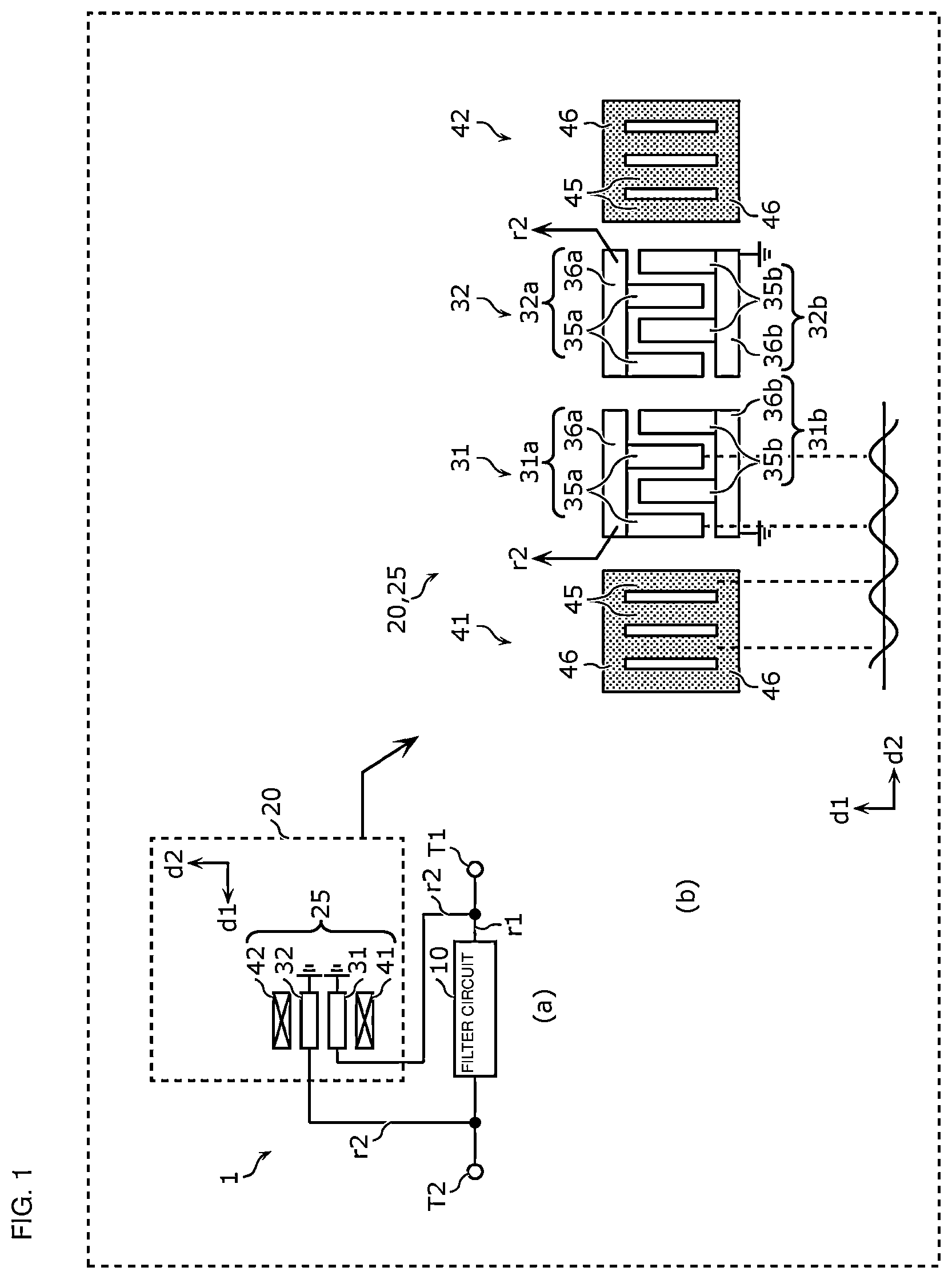 Patent US12562710 Figure 1 – Acoustic wave filter and multiplexer