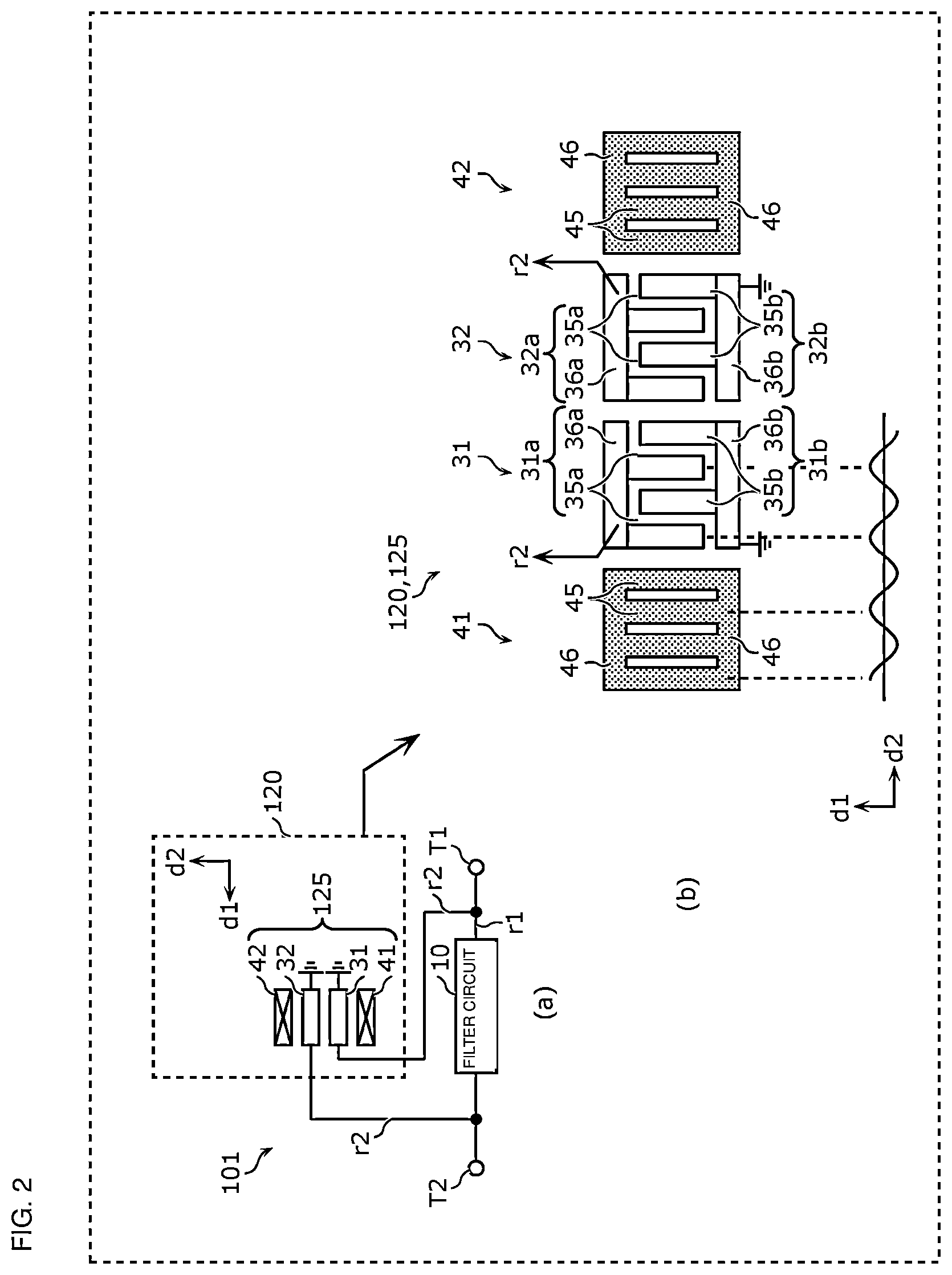 Patent US12562710 Figure 2 – Acoustic wave filter and multiplexer