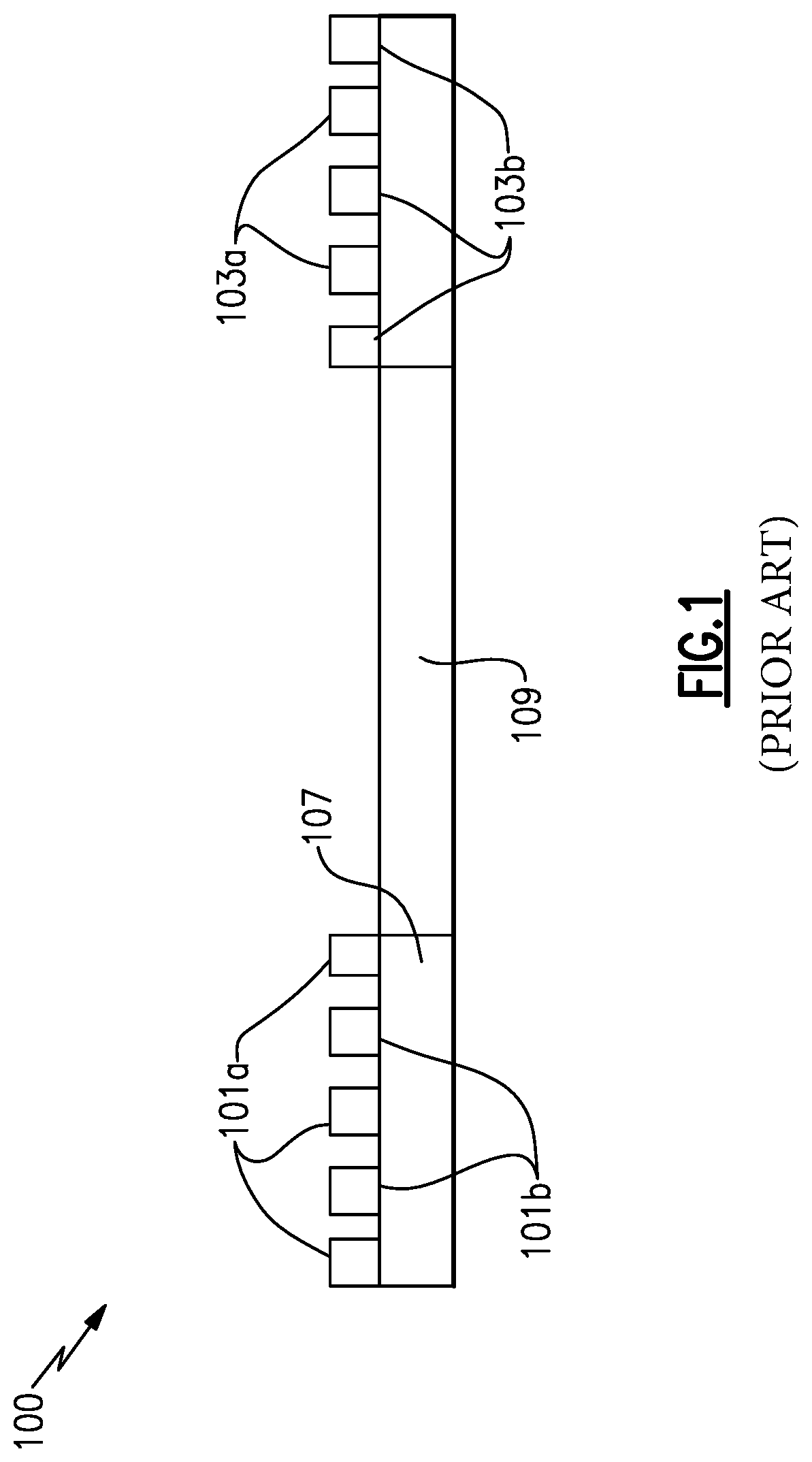Patent US12562714 Figure 1 – Transversal lamb wave filter with improved out of band rejection