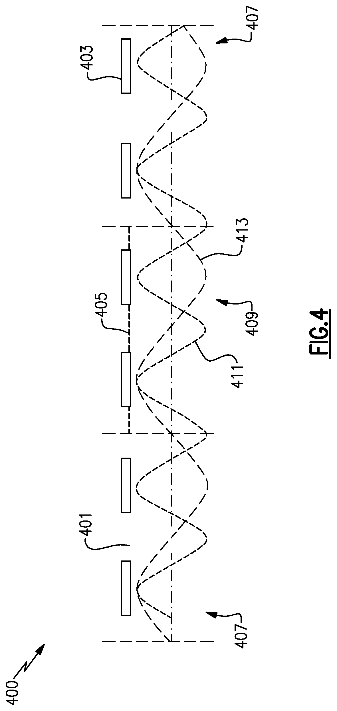 Patent US12562714 Figure 4 – Transversal lamb wave filter with improved out of band rejection