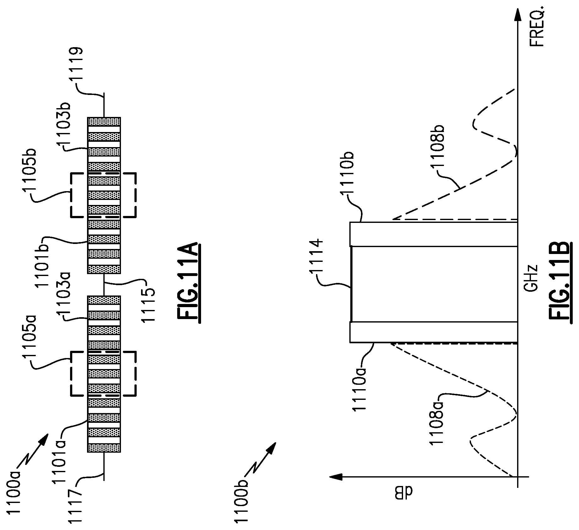 Patent US12562714 Figure 11 – Transversal lamb wave filter with improved out of band rejection