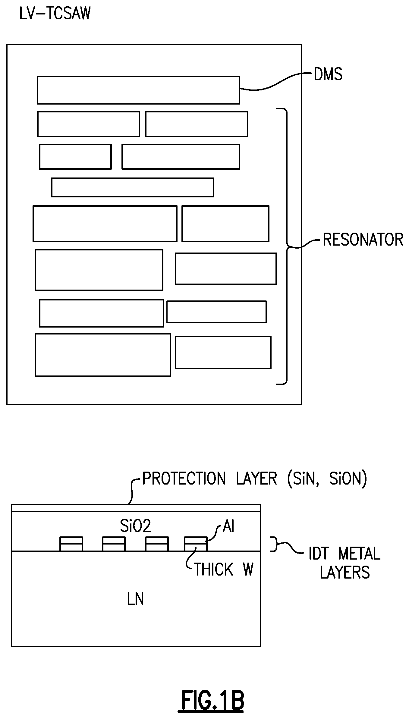 Patent US12562715 Figure 2 – Small sized acoustic wave device with partially different interdigital transducer electrode thicknesses