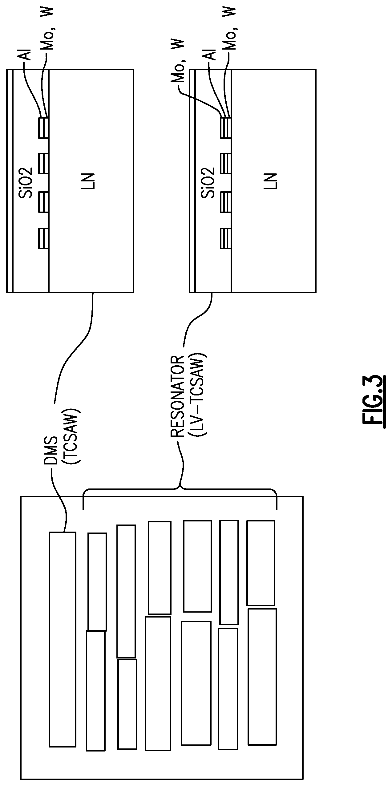 Patent US12562715 Figure 4 – Small sized acoustic wave device with partially different interdigital transducer electrode thicknesses