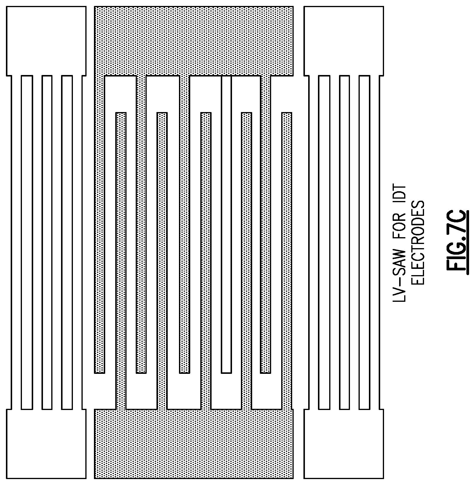 Patent US12562715 Figure 12 – Small sized acoustic wave device with partially different interdigital transducer electrode thicknesses