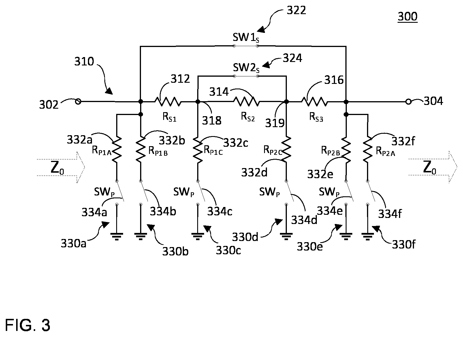 Patent US12562717 Figure 3 – Multi-gain-step digital step attenuator