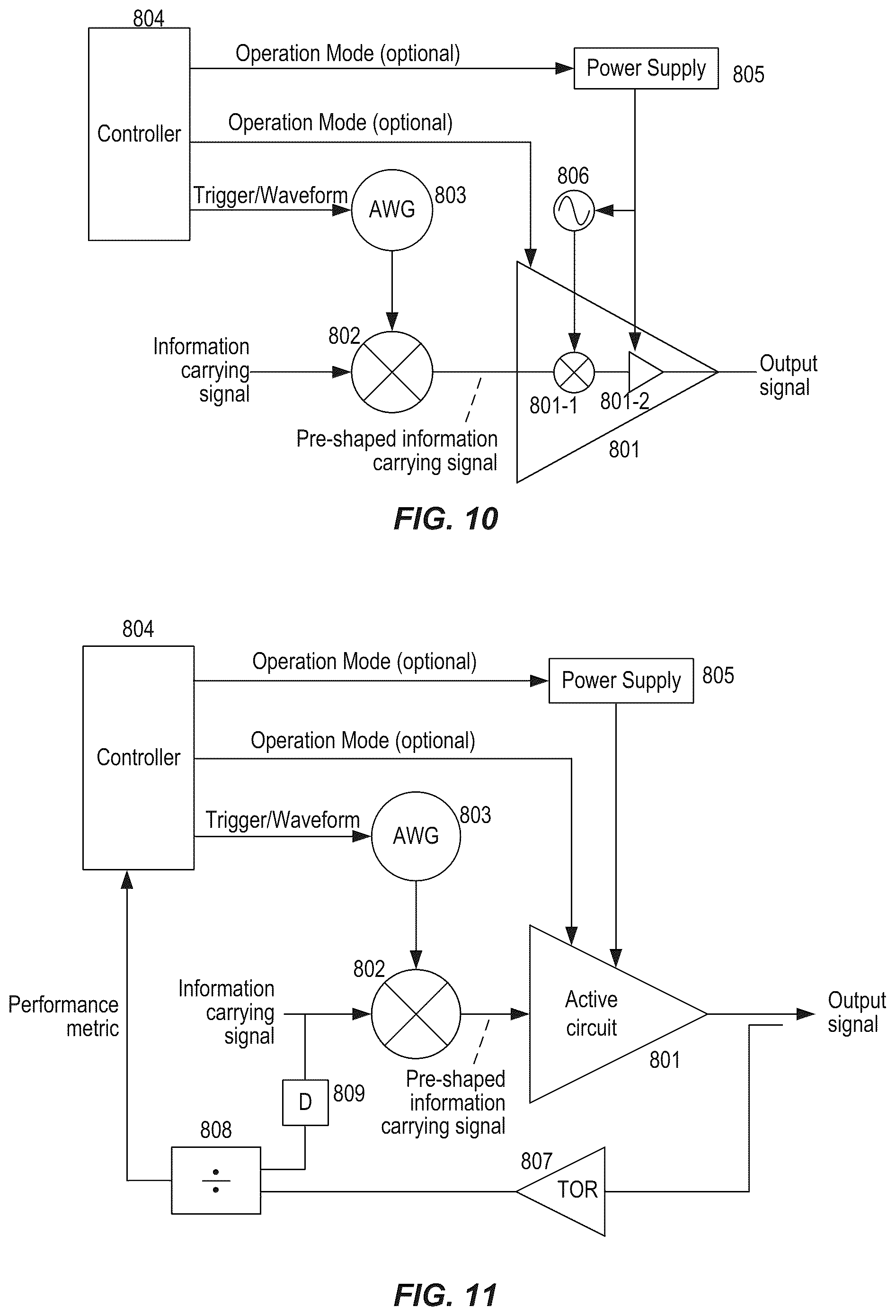 Patent US12562719 Figure 10 – Signal pre-shaping to suppress power supply disturbances