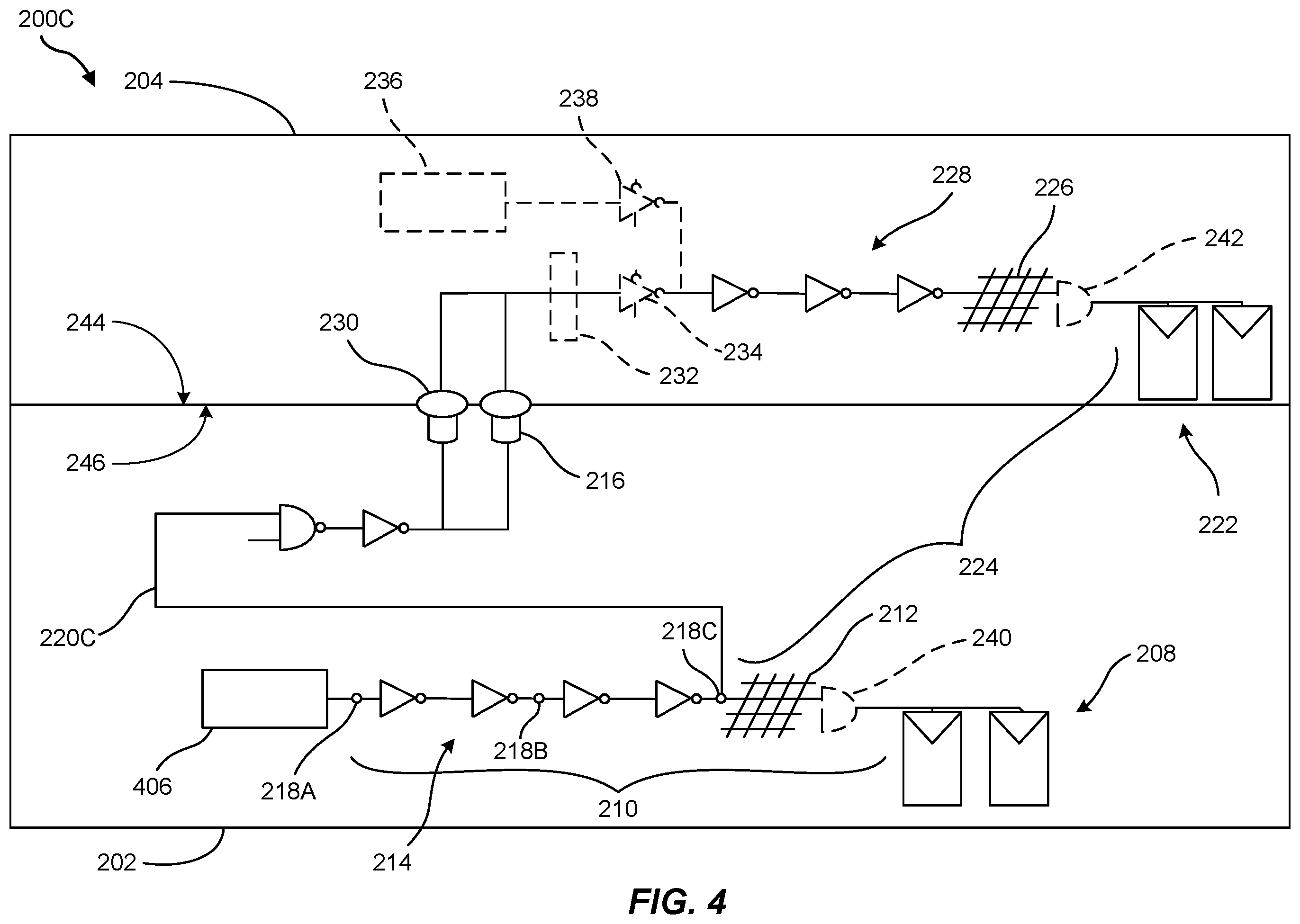 Patent US12562722 Figure 4 – Methods of balancing clock skew in stacked semiconductor devices