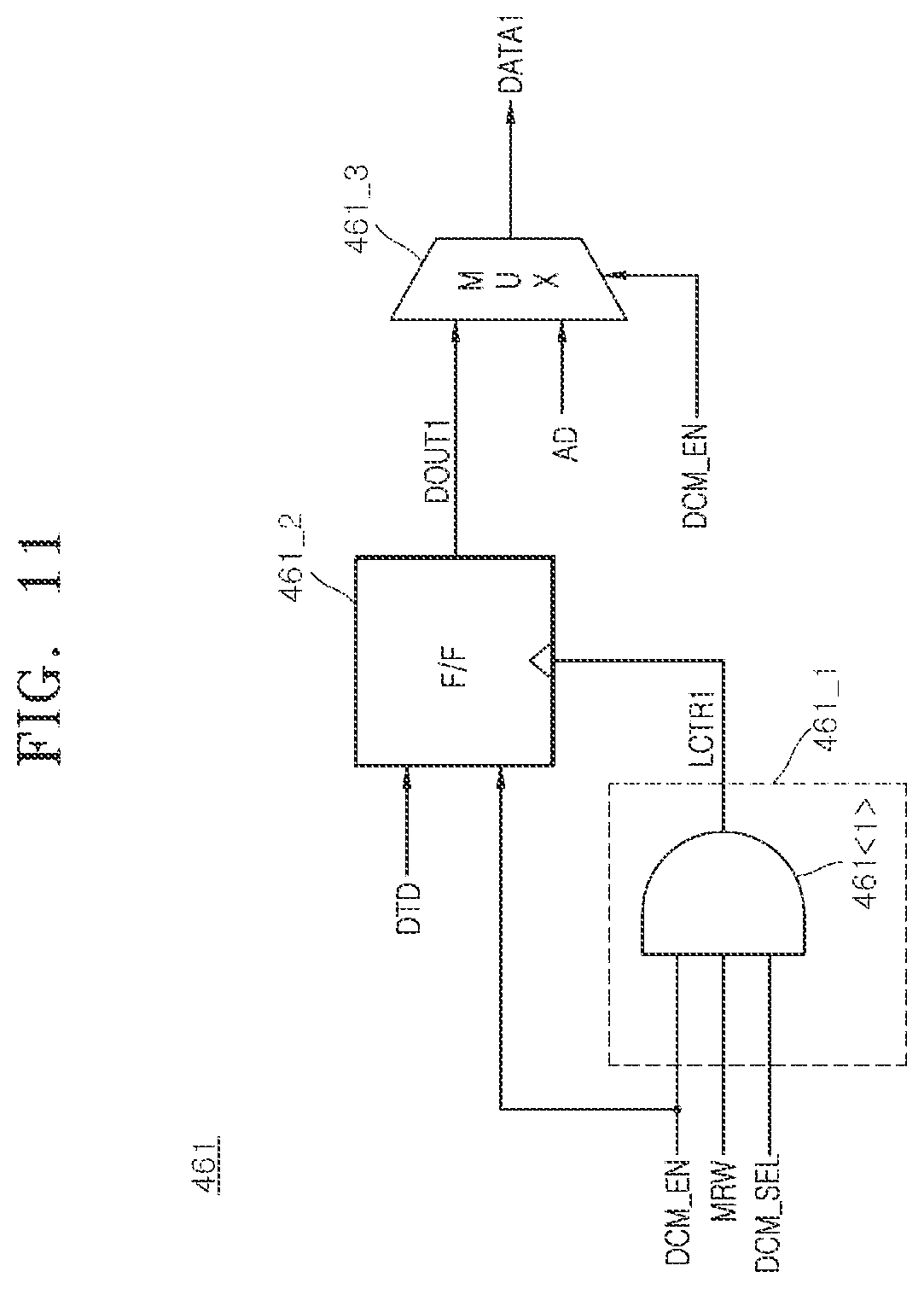 Patent US12562725 Figure 11 – Semiconductor system for monitoring results of determination of duty ratio of data clock signals
