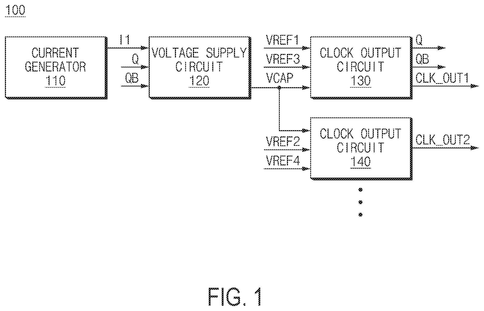Patent US12562726 Figure 1 – Clock generator and voltage generation circuit including the same