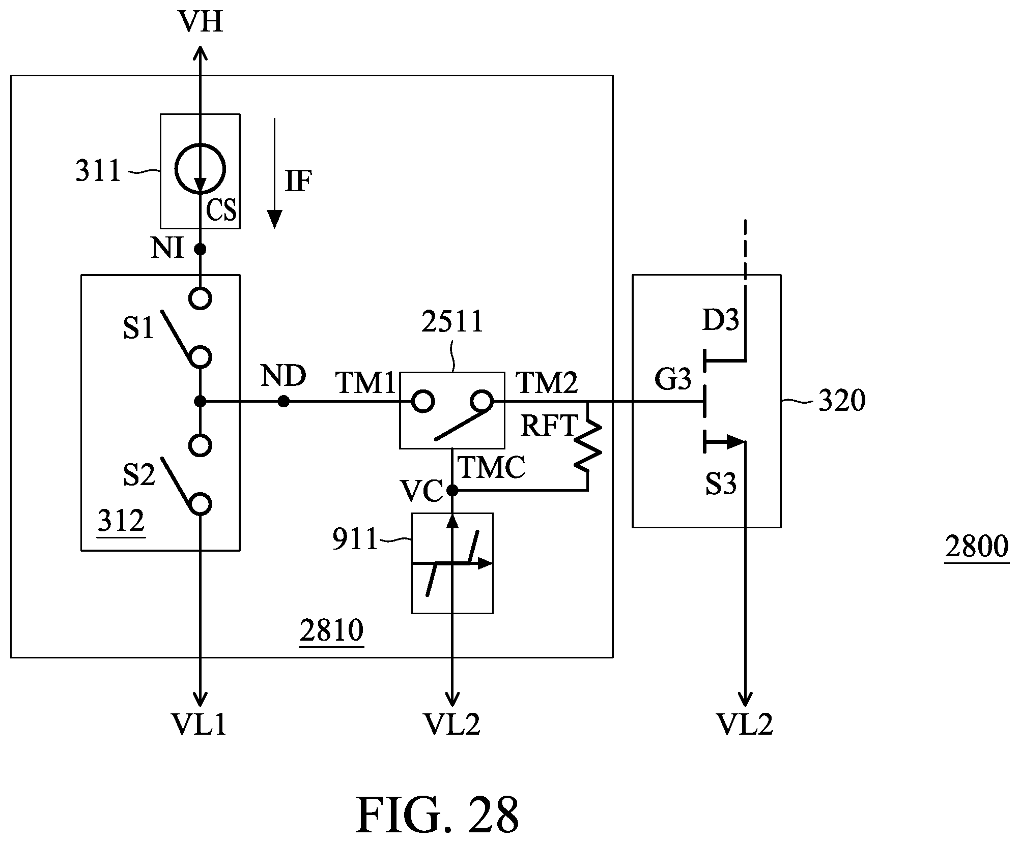 Patent US12562731 Figure 13 – Driving circuit for driving either voltage-driven or current-driven switch