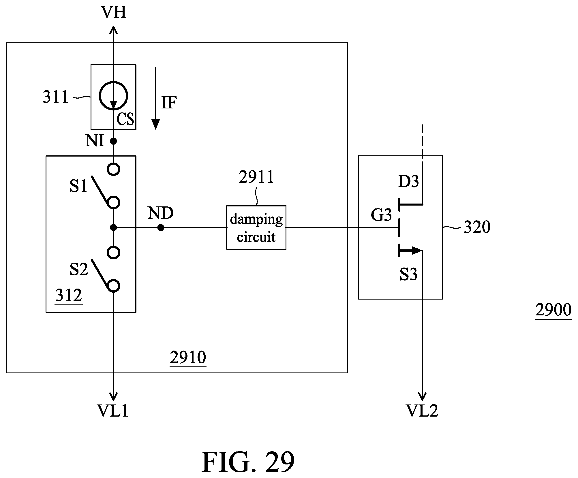 Patent US12562731 Figure 14 – Driving circuit for driving either voltage-driven or current-driven switch