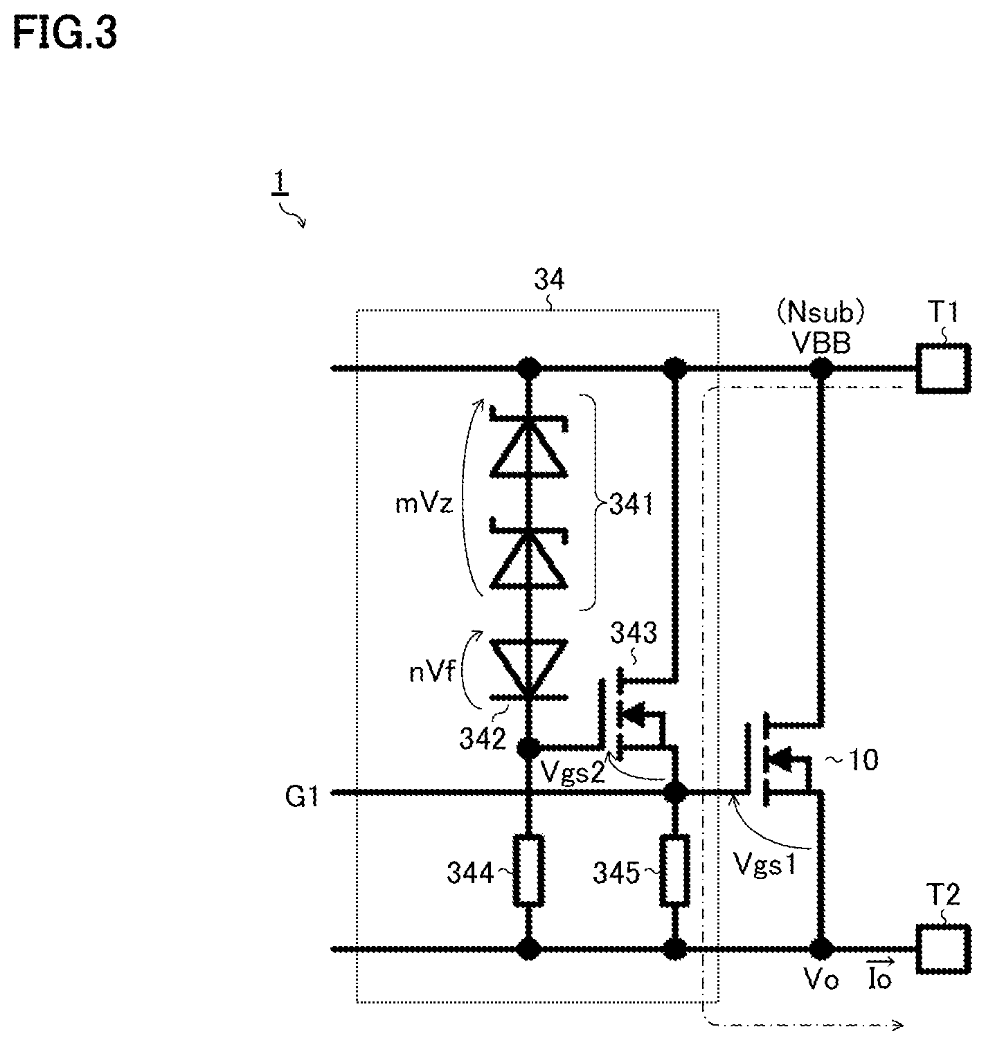 Patent US12562732 Figure 3 – Switching device, electronic device, and vehicle