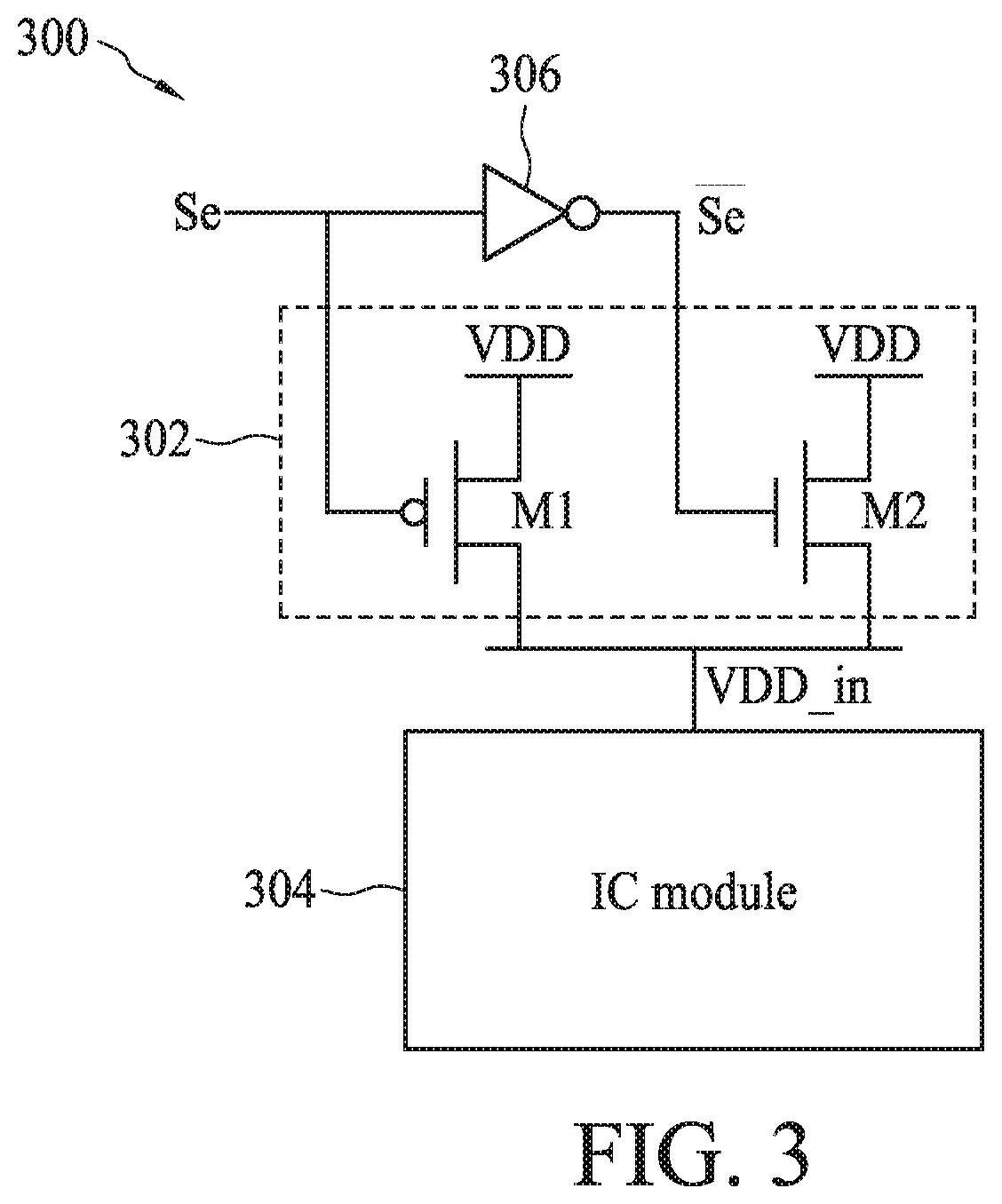 Patent US12562734 Figure 3 – Power switch circuit, IC structure of power switch circuit, and method of forming IC structure