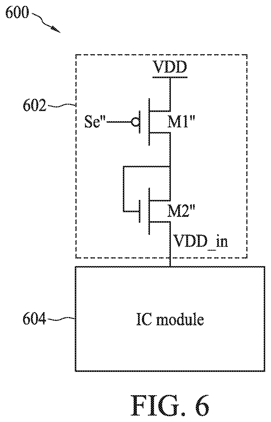Patent US12562734 Figure 6 – Power switch circuit, IC structure of power switch circuit, and method of forming IC structure