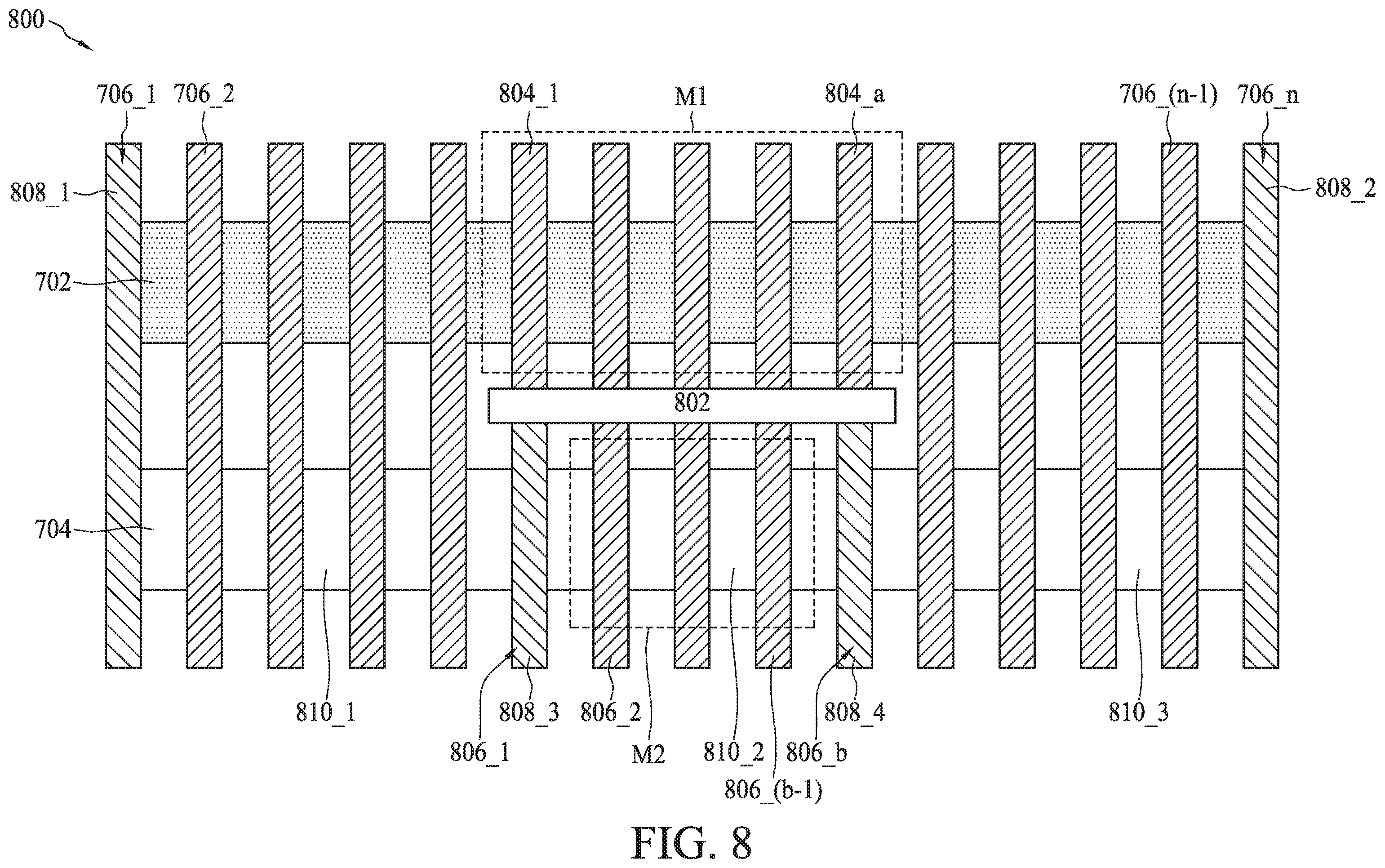 Patent US12562734 Figure 8 – Power switch circuit, IC structure of power switch circuit, and method of forming IC structure