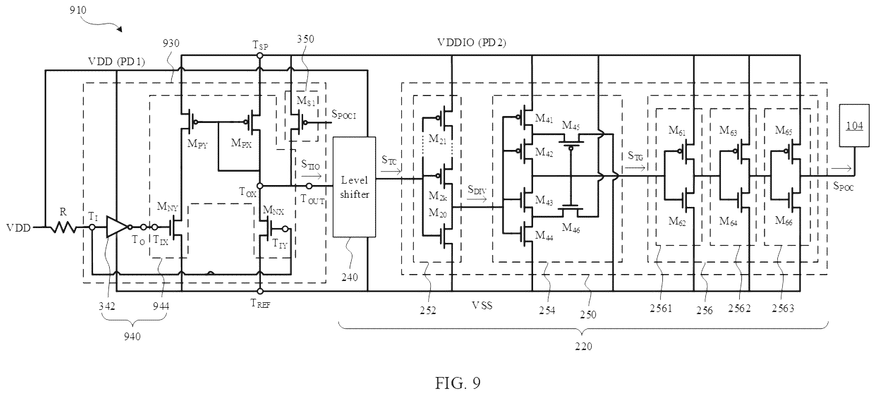Patent US12562739 Figure 9 – Power-on control circuit and integrated circuit having multiple power domains