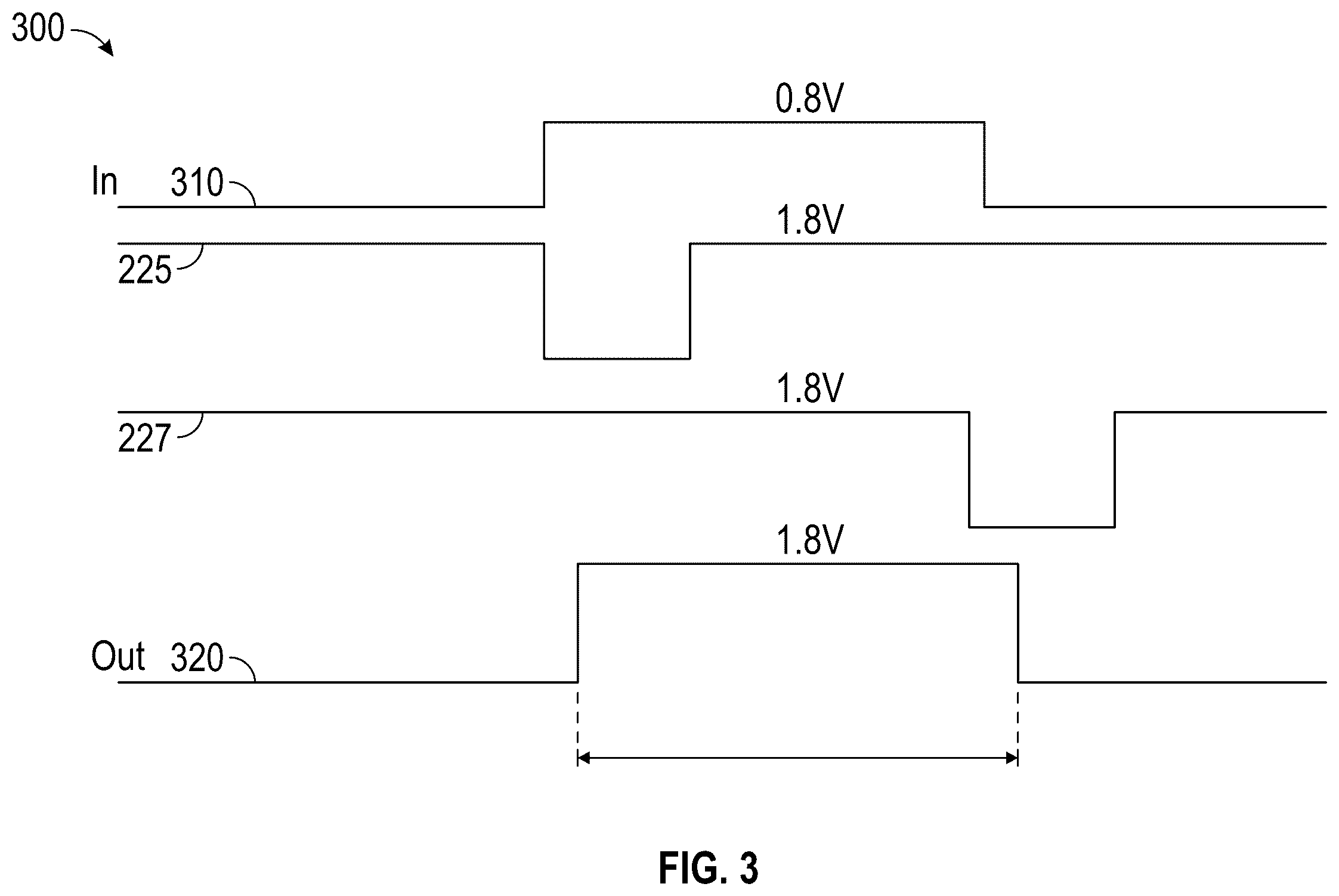 Patent US12562741 Figure 3 – Low distortion level shifter
