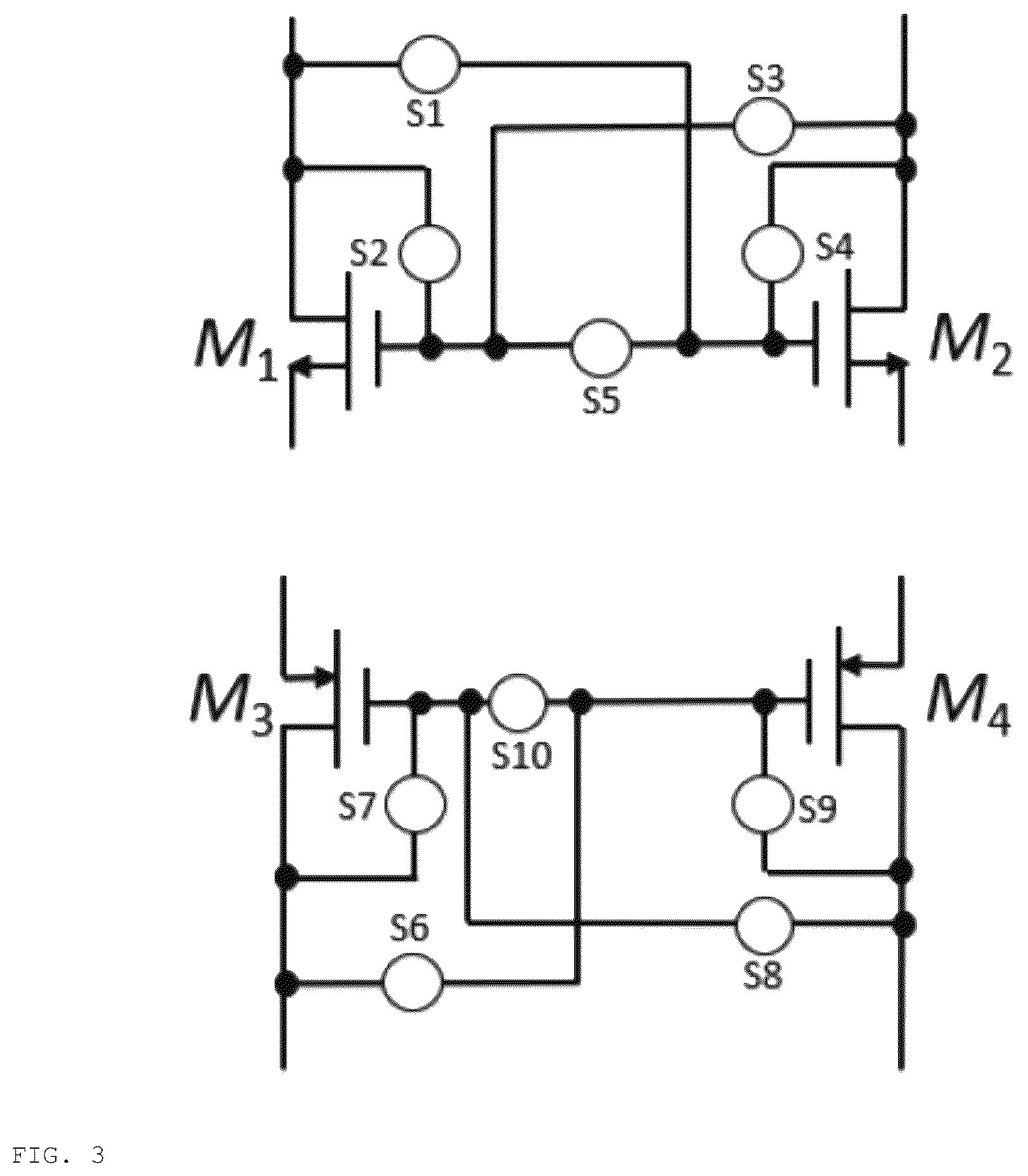 Patent US12562743 Figure 3 – Reconfigurable array for analog applications