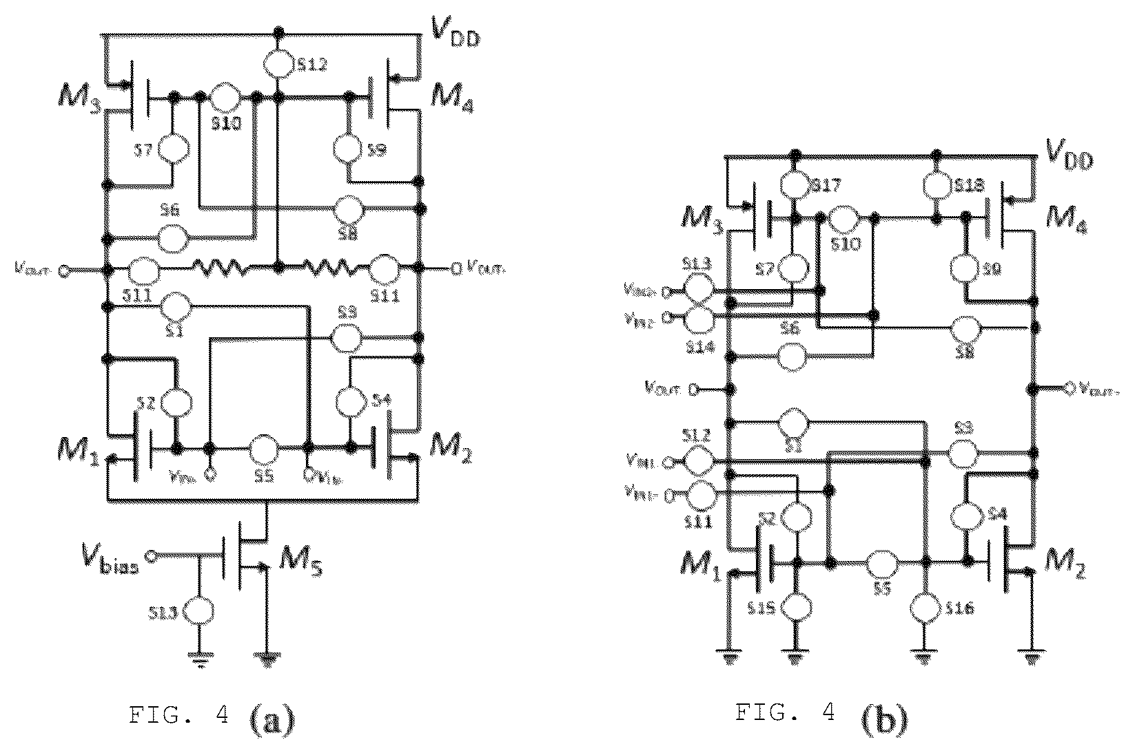 Patent US12562743 Figure 4 – Reconfigurable array for analog applications