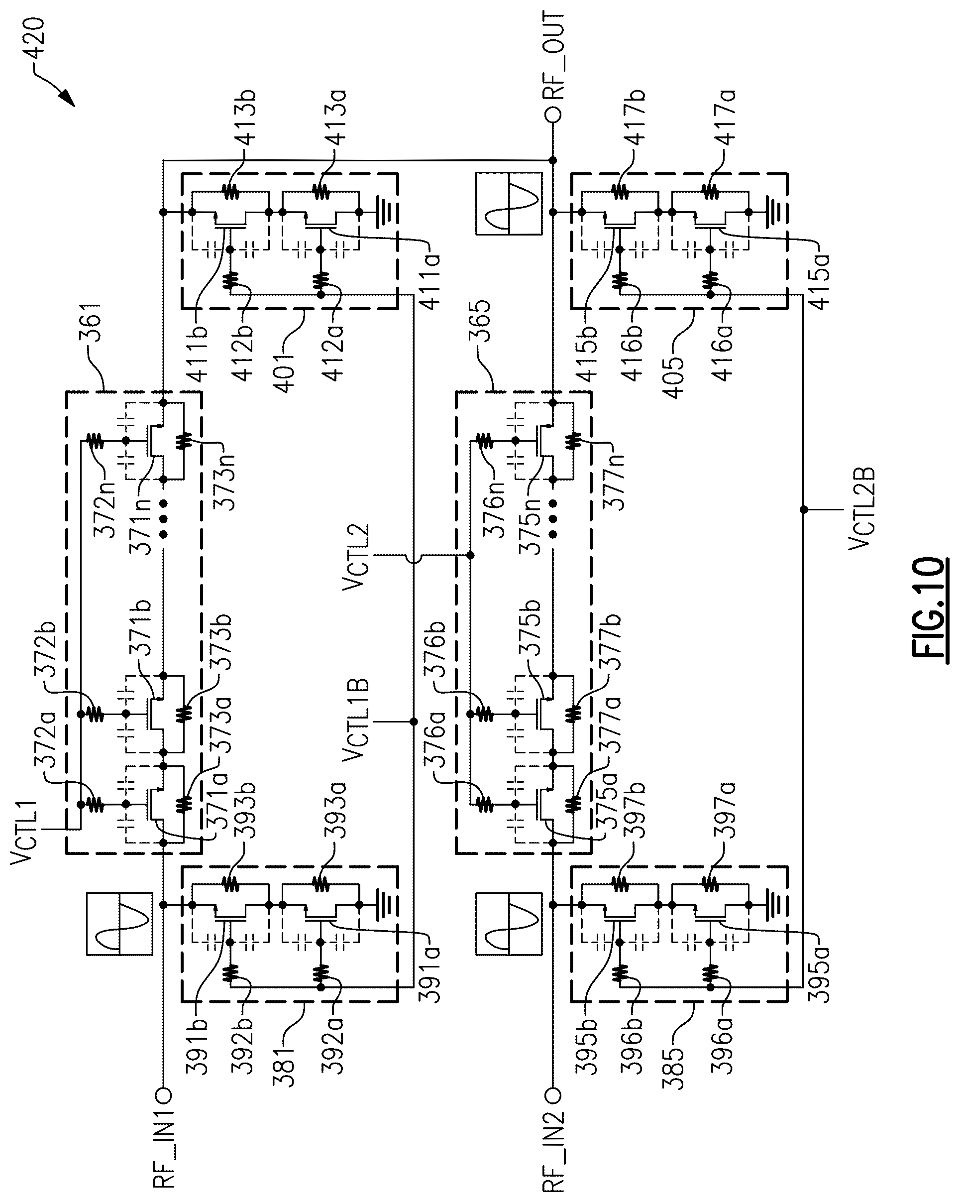 Patent US12562760 Figure 12 – Envelope controlled radio frequency switches