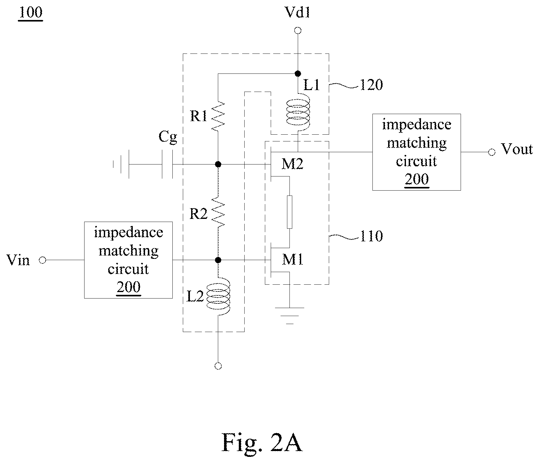 Patent US12562761 Figure 2 – Power amplifier and radio frequency front-end circuit