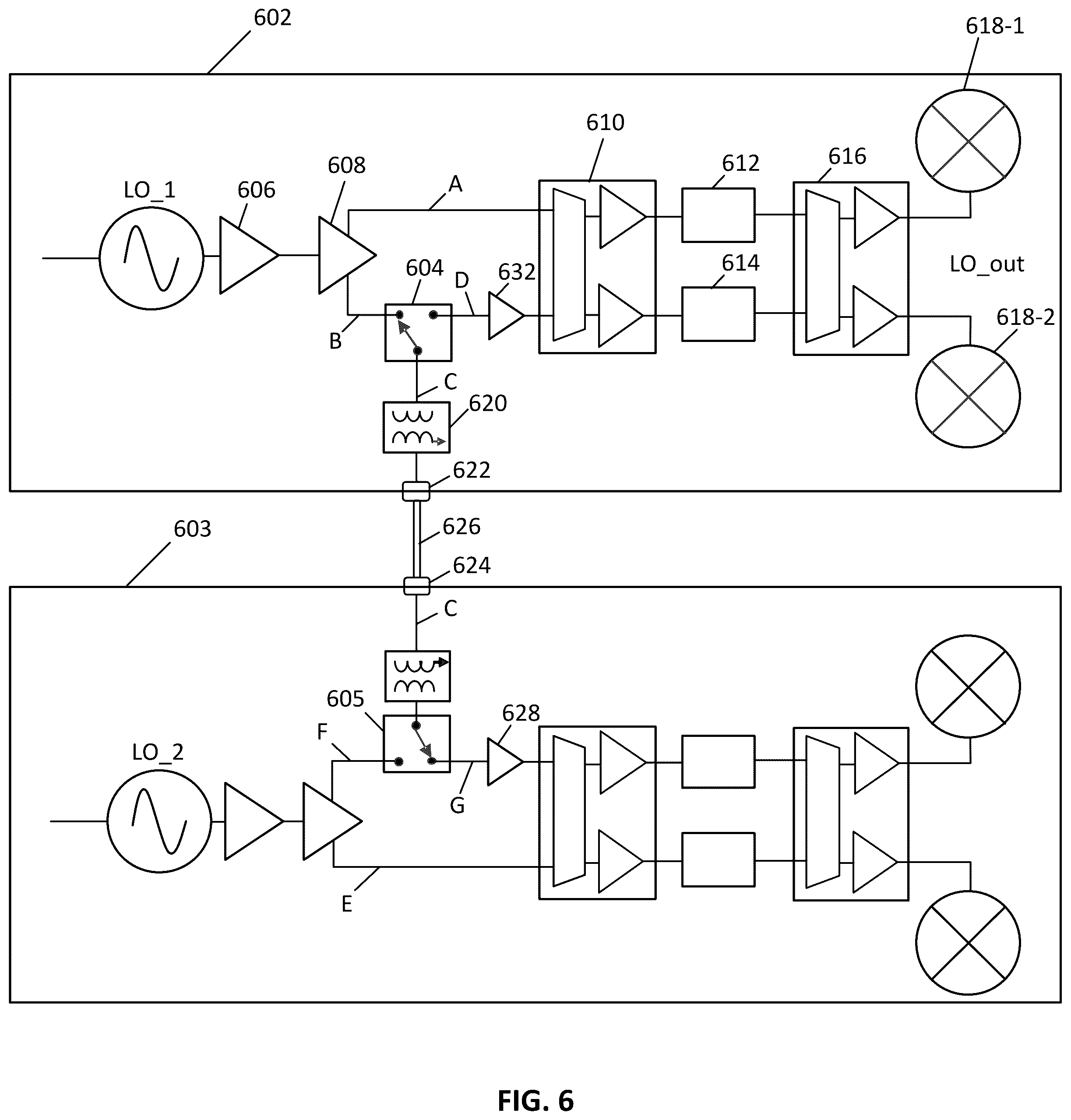 Patent US12562769 Figure 6 – Integrated wideband communication circuit