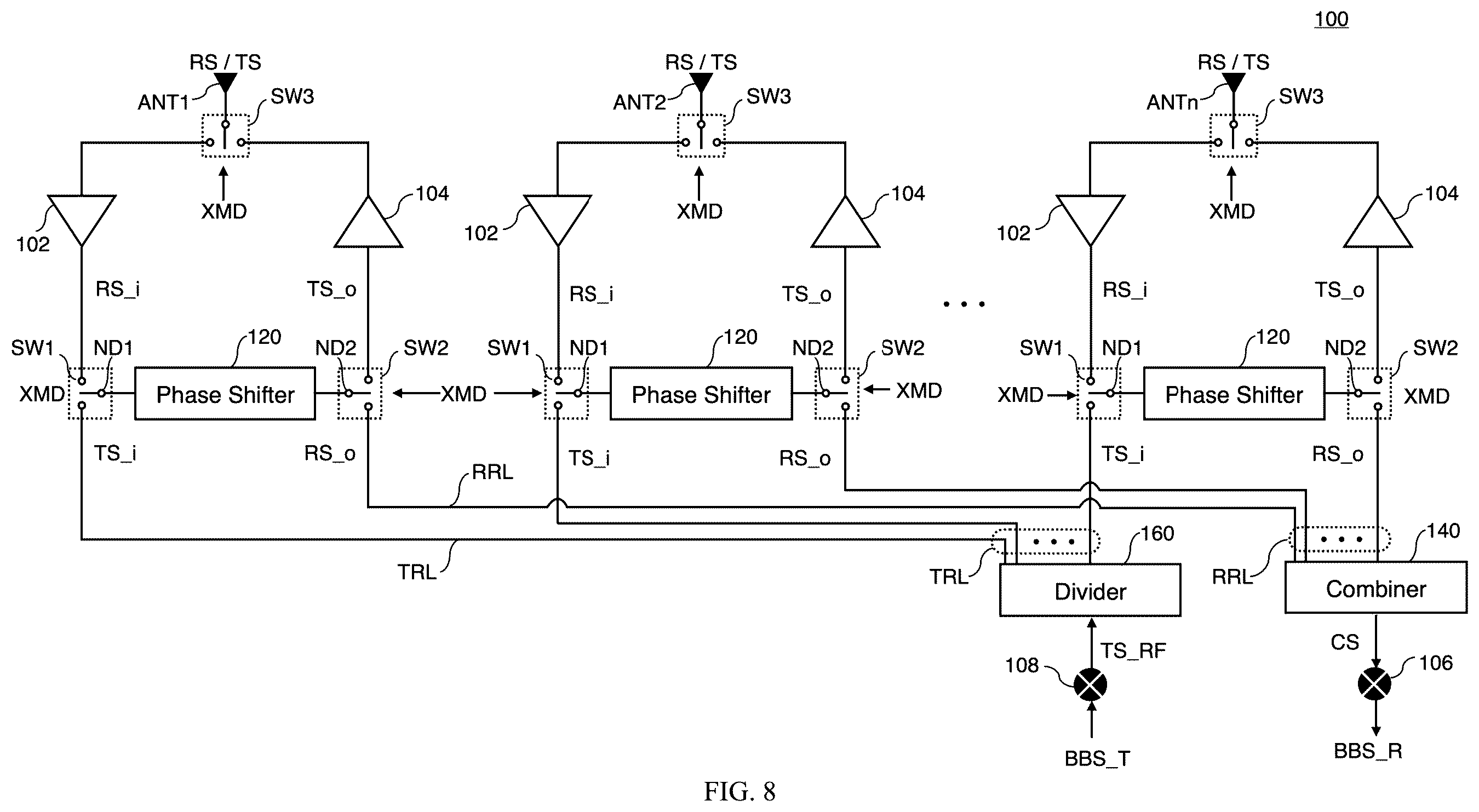Patent US12562771 Figure 8 – Transceiver and wireless communication apparatus including the same