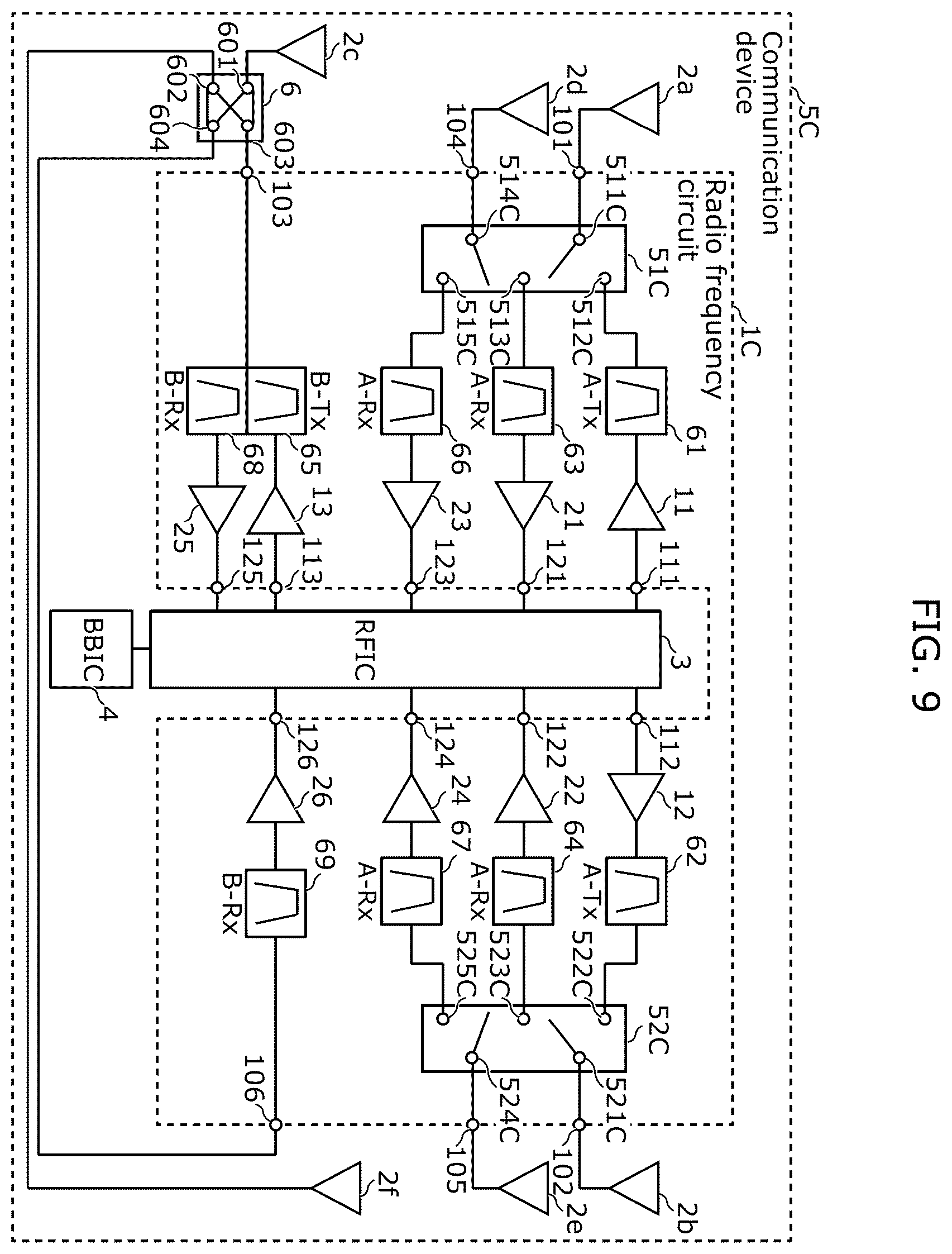Patent US12562774 Figure 8 – Radio frequency circuit, communication device, and control method
