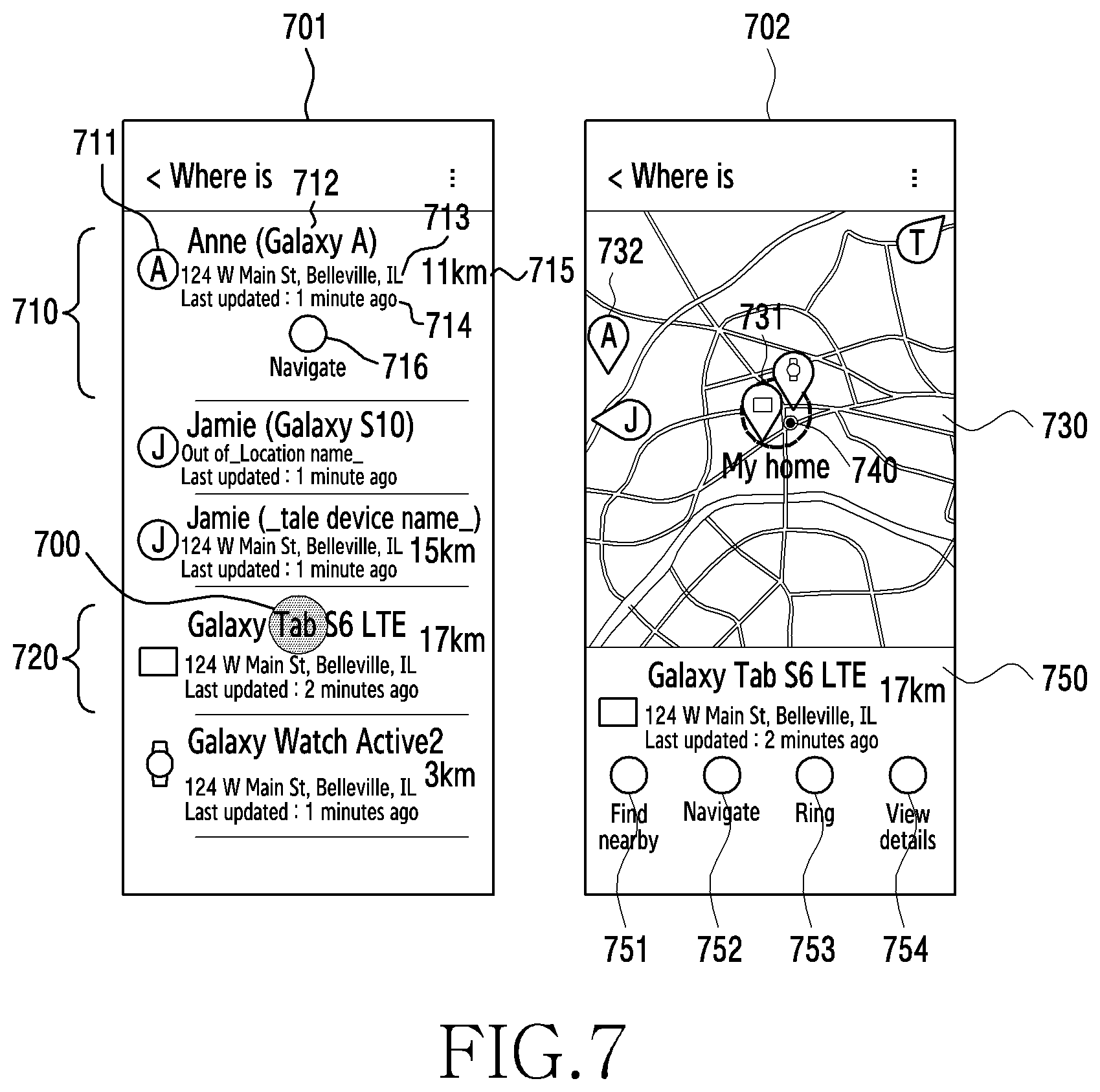 Patent US12562880 Figure 7 – Method and apparatus for finding lost device using UWB and AR apparatus