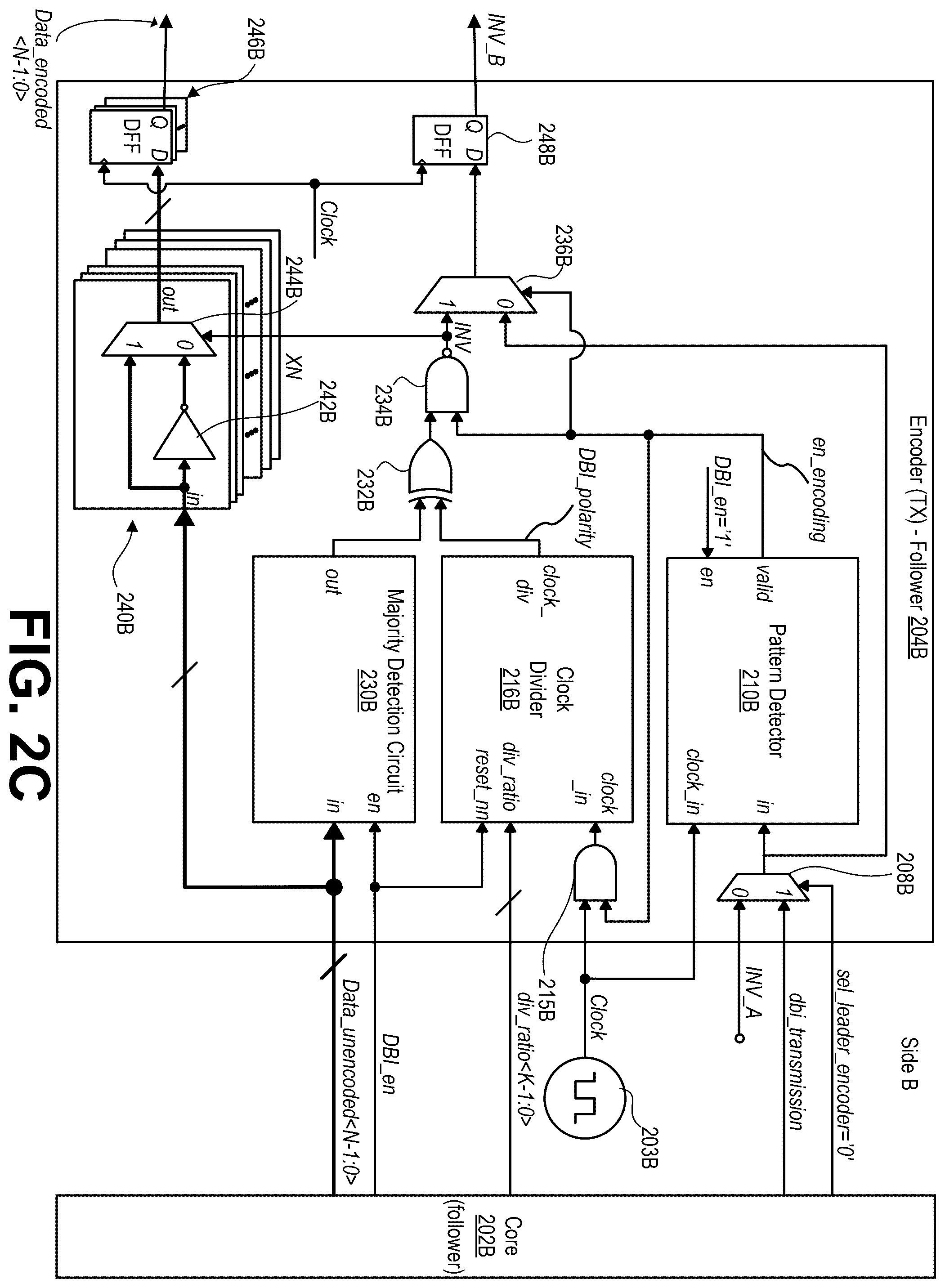 Patent US12562883 Figure 4 – Synchronized two-way direct current (DC) data-bus-inversion encoding for simultaneous bi-directional signaling