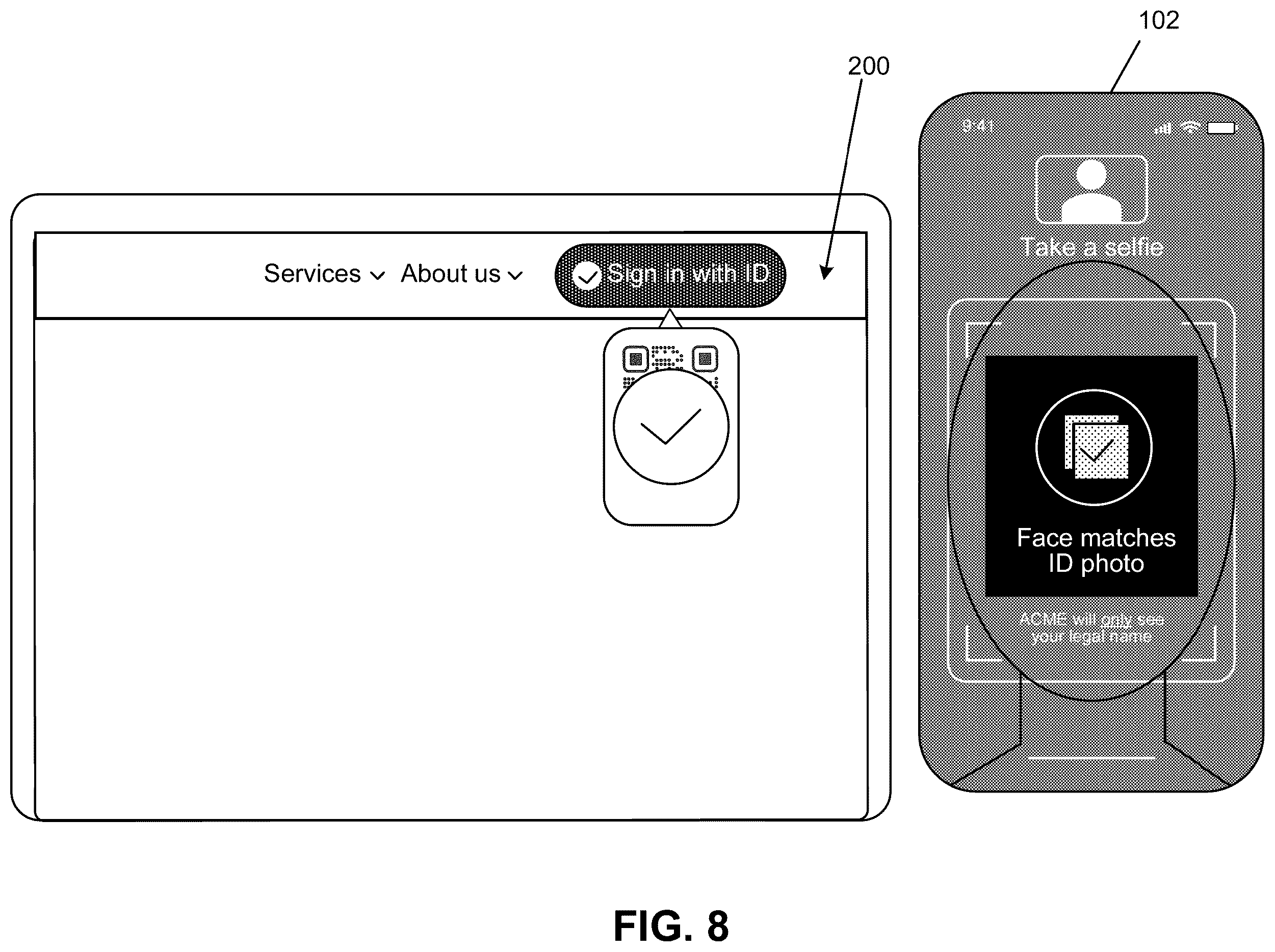 Patent US12562904 Figure 8 – Systems and methods for user verification