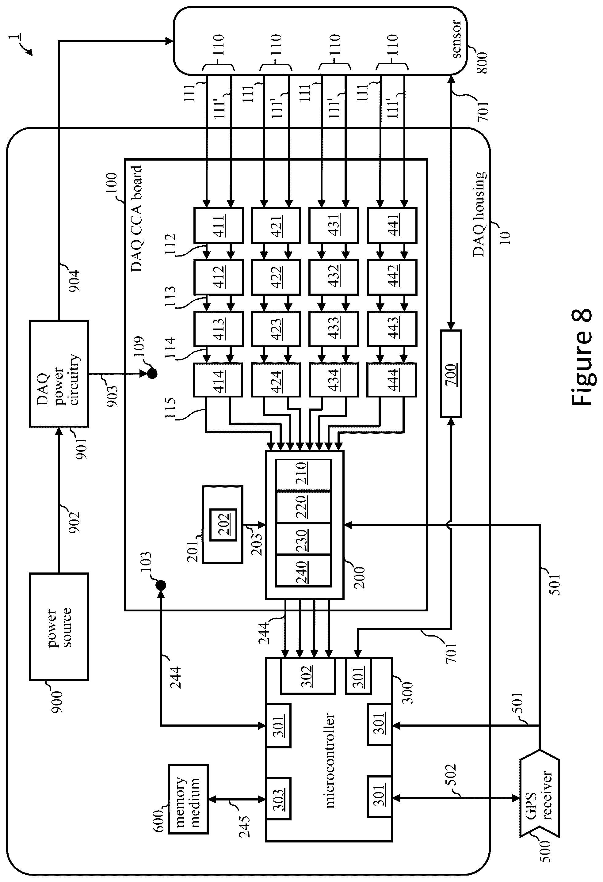 Patent US12562930 Figure 8 – Sensor system