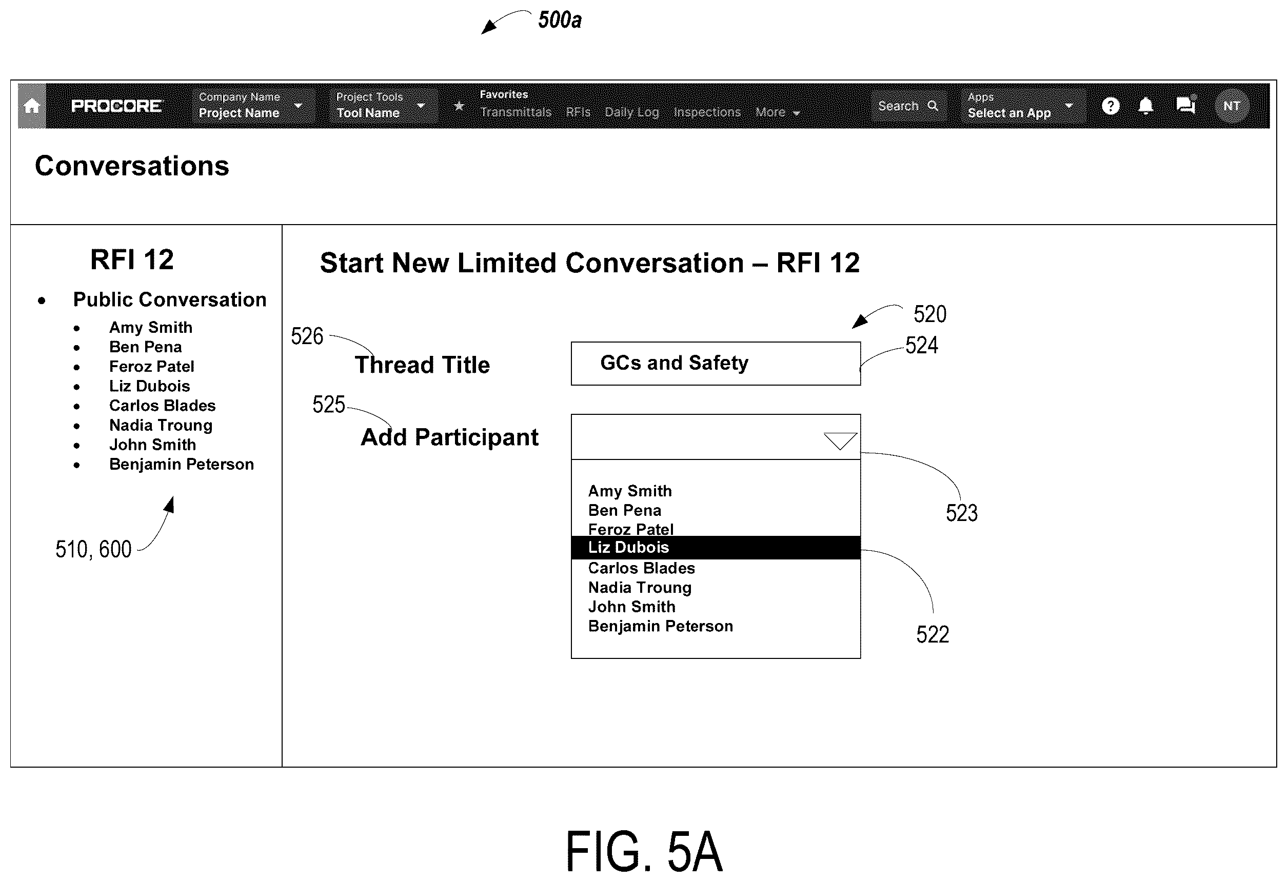 Patent US12562933 Figure 4 – Limited communications threads associated with construction based data objects