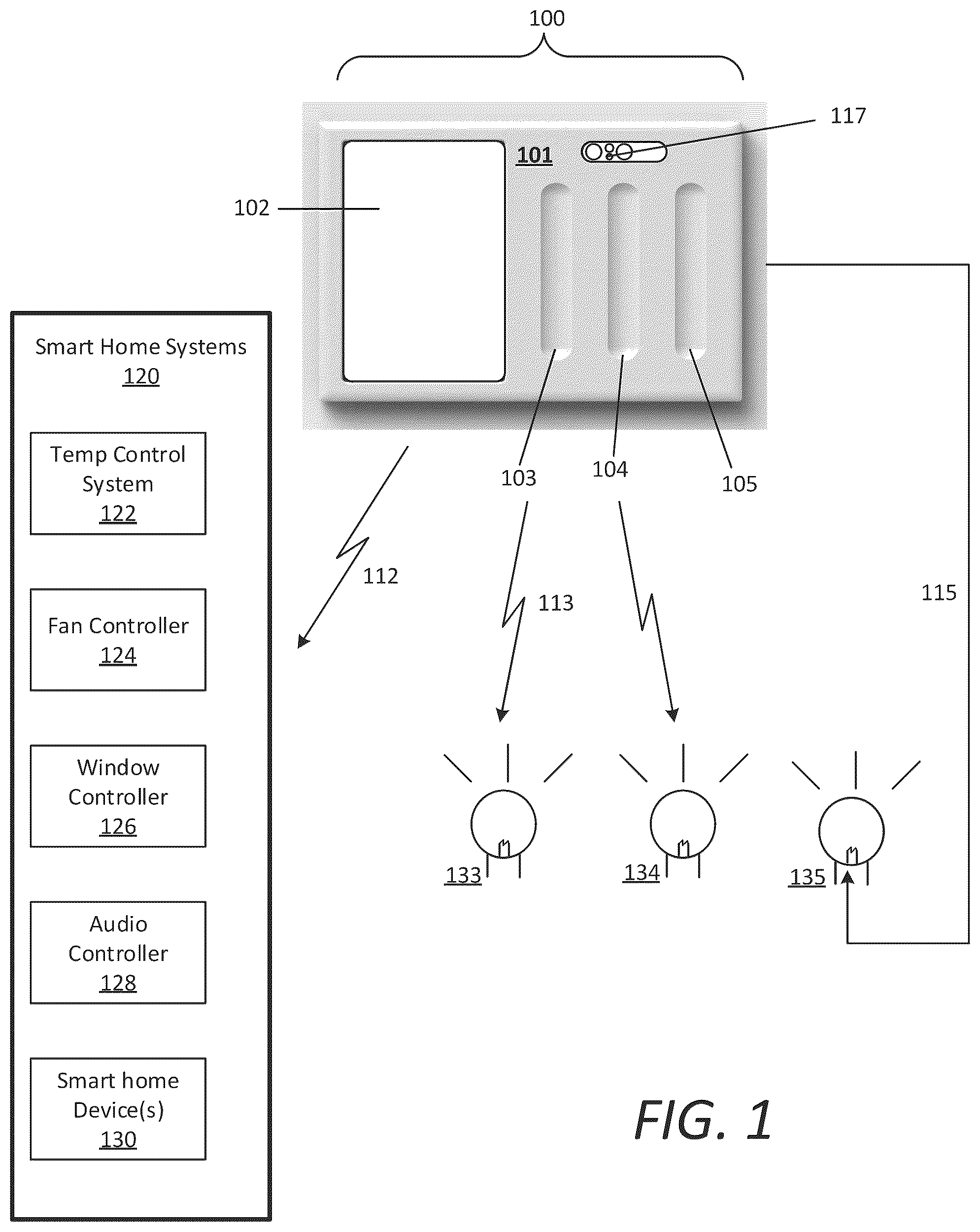 Patent US12562936 — Automatic scene creation using home device control — Figure 1