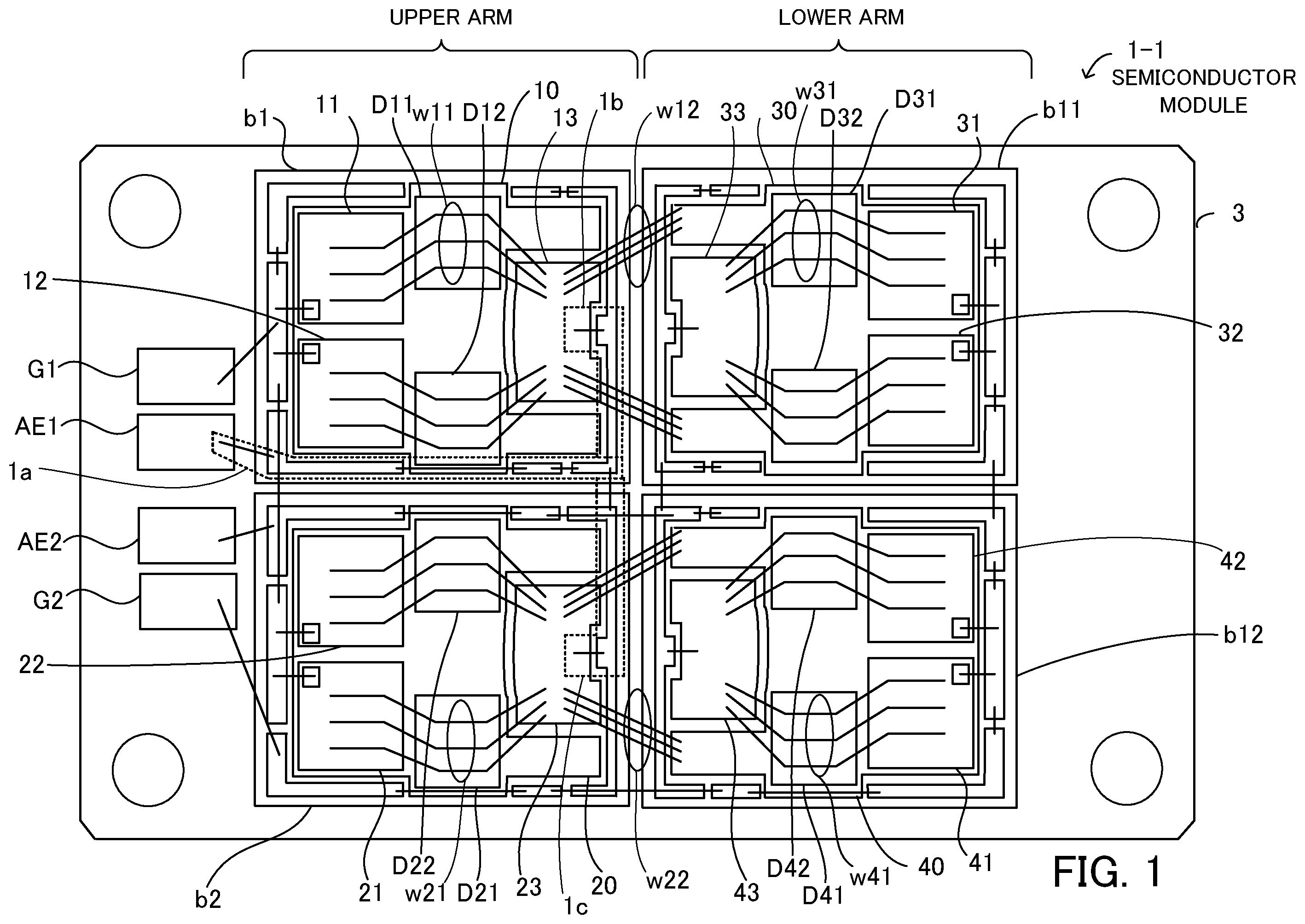 Patent US12563673 Figure 1 – Semiconductor module