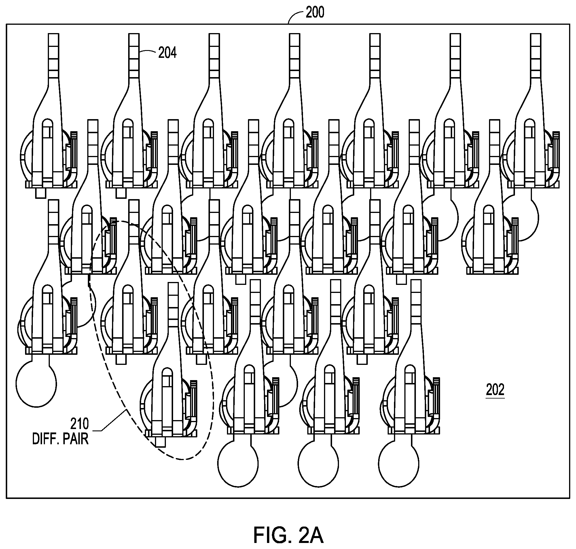 Patent US12563686 Figure 2 – LGA socket pins for improved differential signaling performance