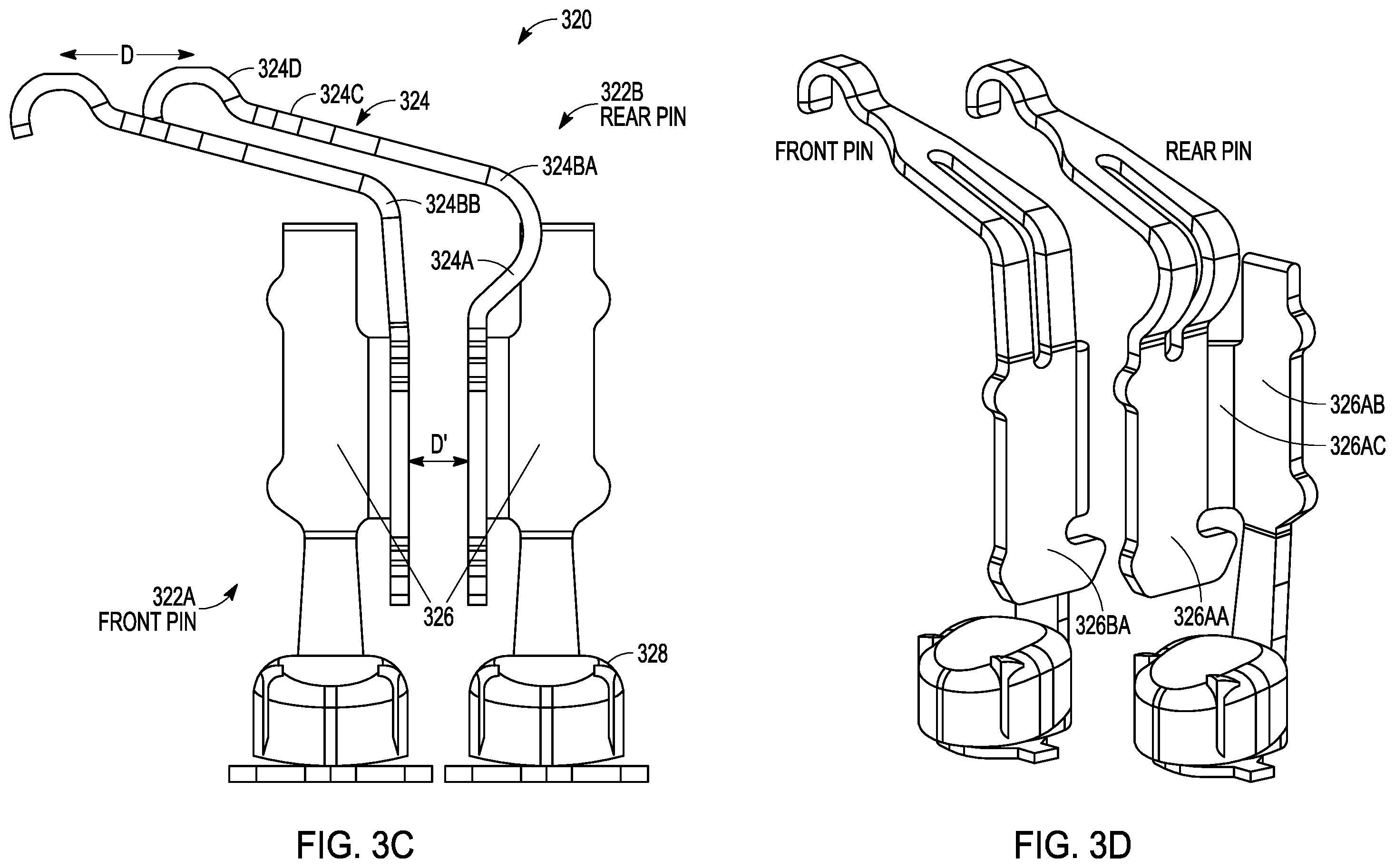 Patent US12563686 Figure 5 – LGA socket pins for improved differential signaling performance