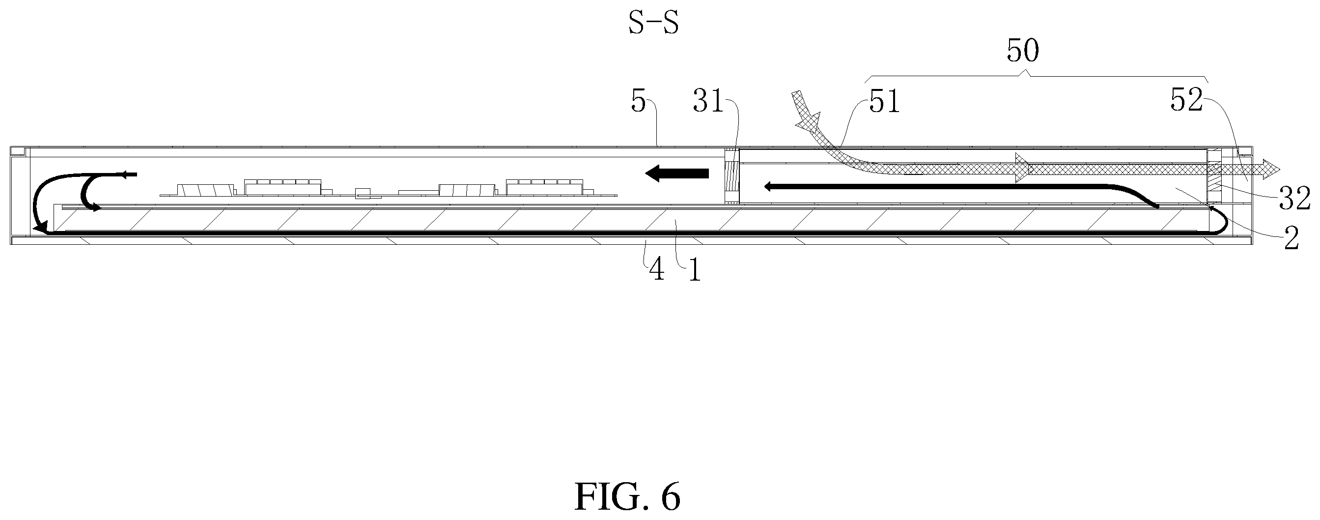 Patent US12563708 Figure 5 – Display cooled by internal and external airflows circulation