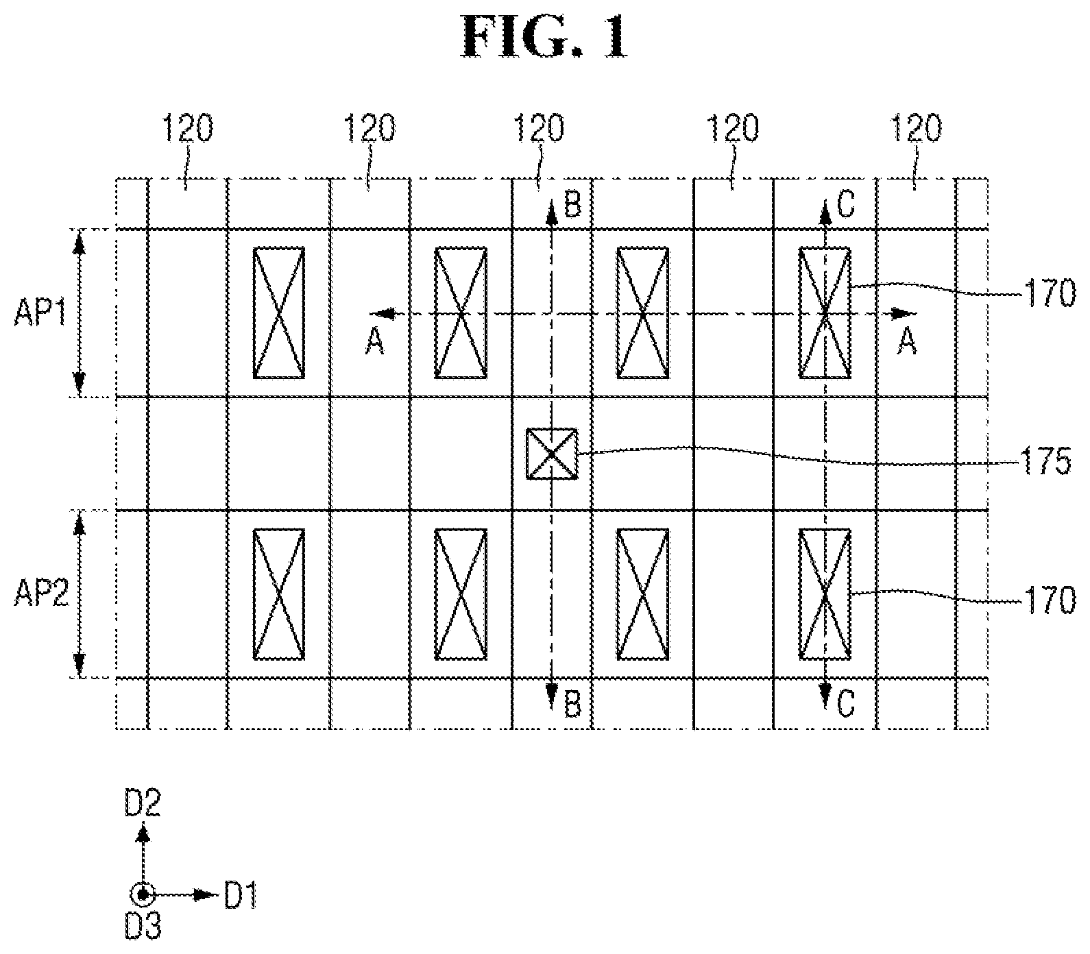Patent US12563799 Figure 1 – Multi-pattern semiconductor device and method for fabricating same